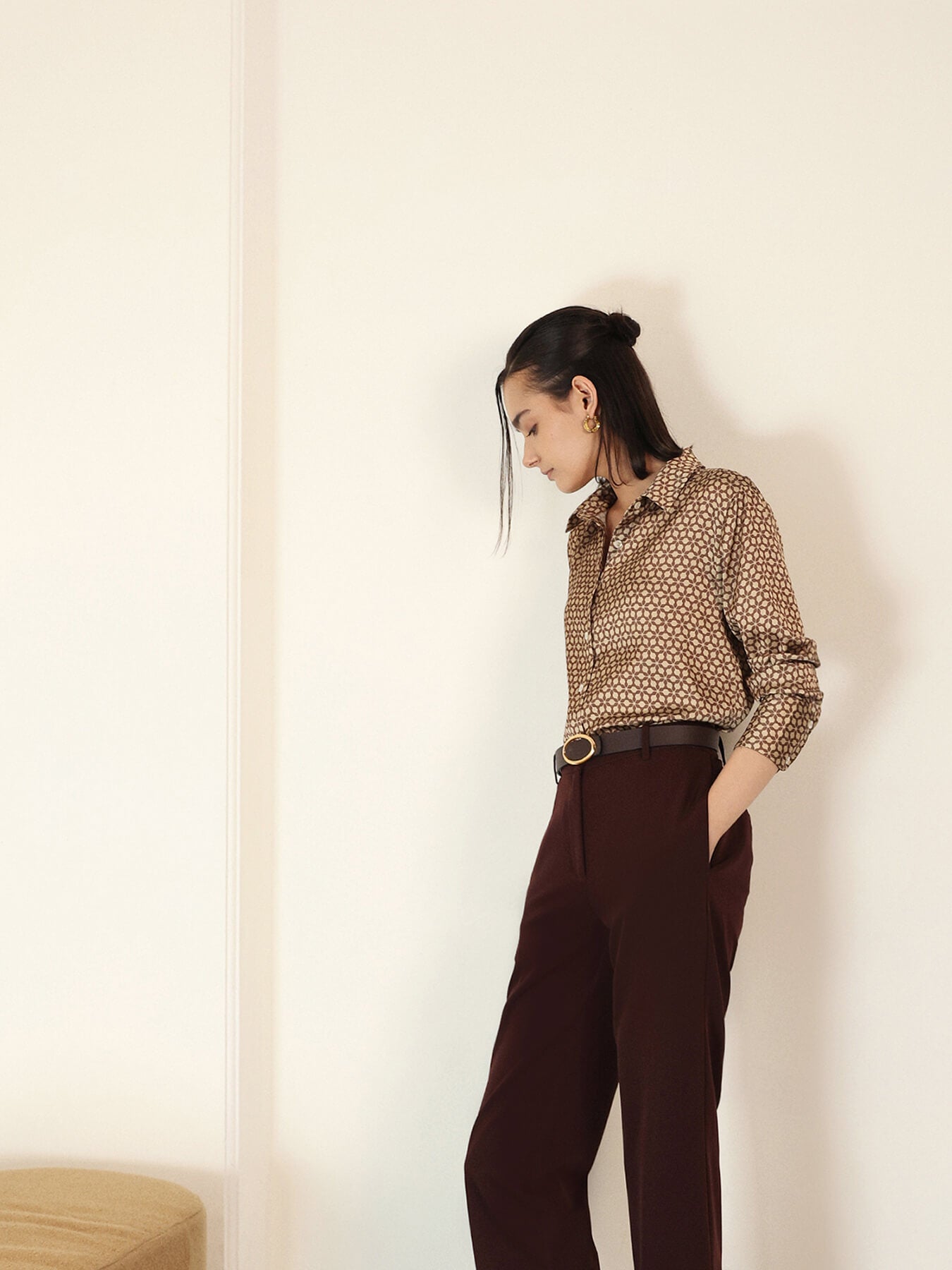 Satin Shirt - Beige
