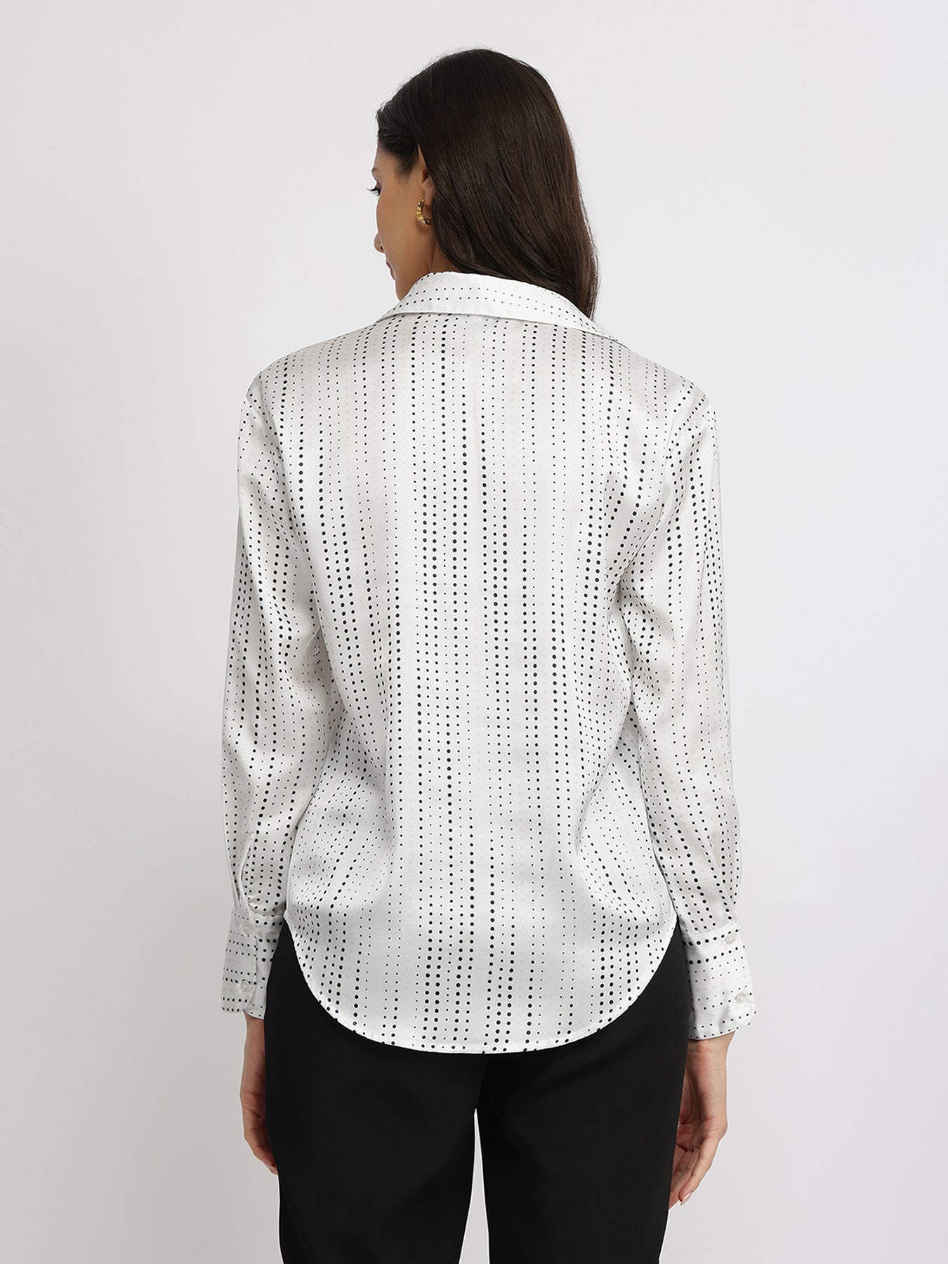Satin Polka Dot Shirt - White