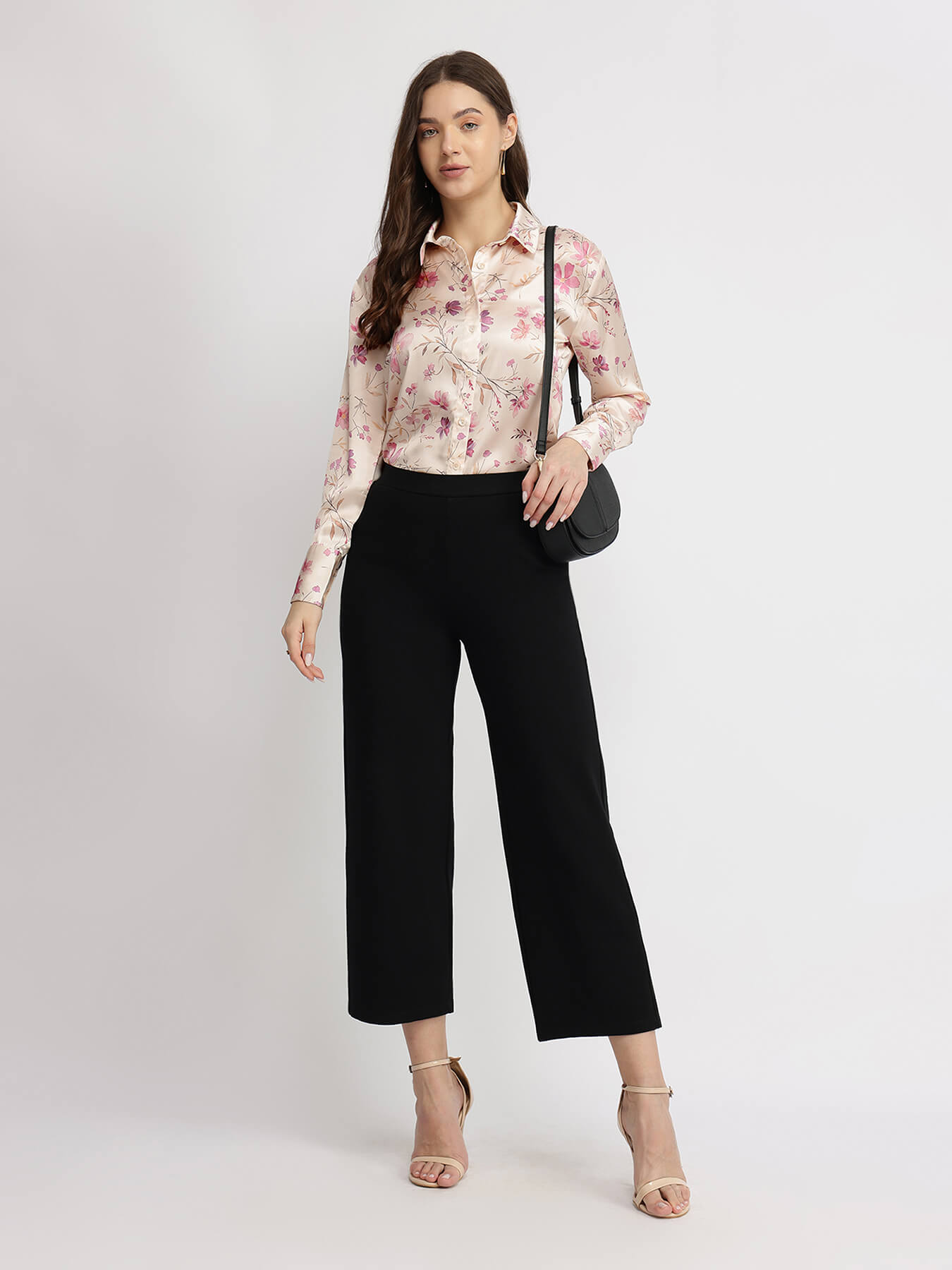 Satin Floral Shirt - Pink