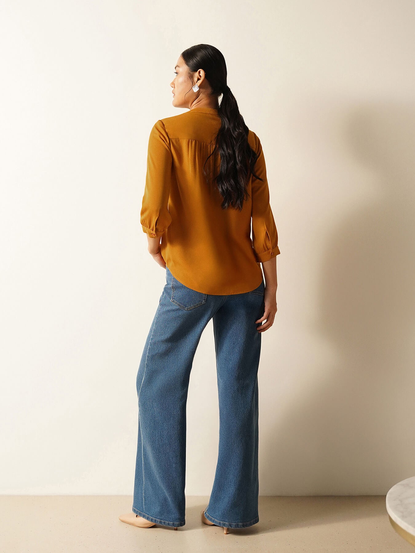 V-Neck Top - Mustard