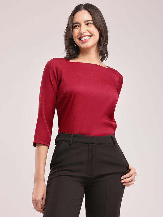 Square Neck Top - Red