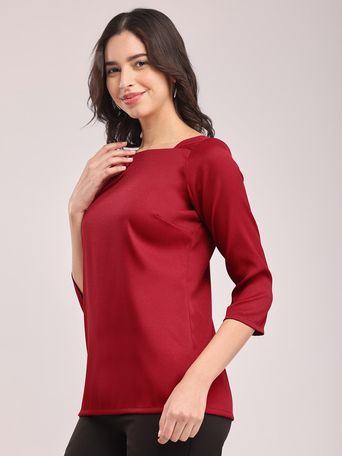 Square Neck Top - Red