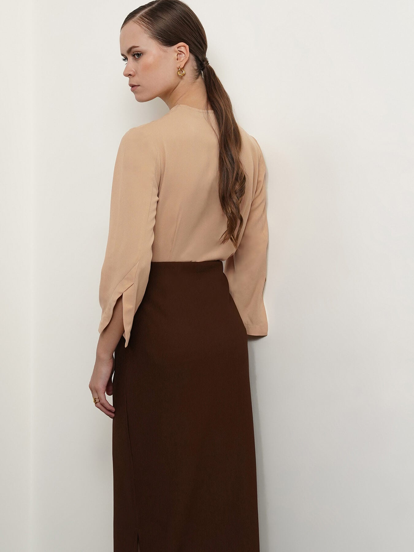 Cutout Detail Top - Beige