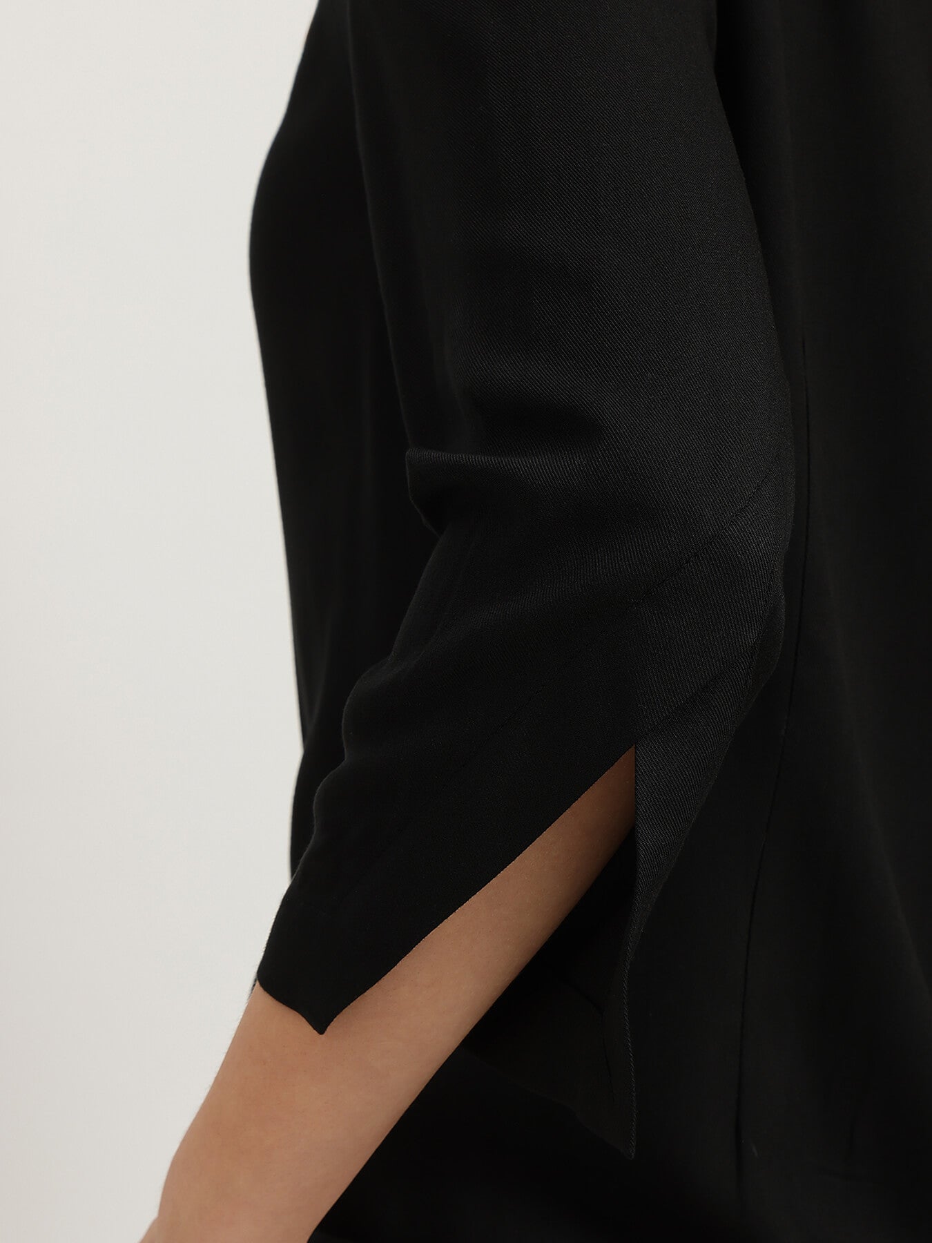 Cutout Sleeve Top - Black