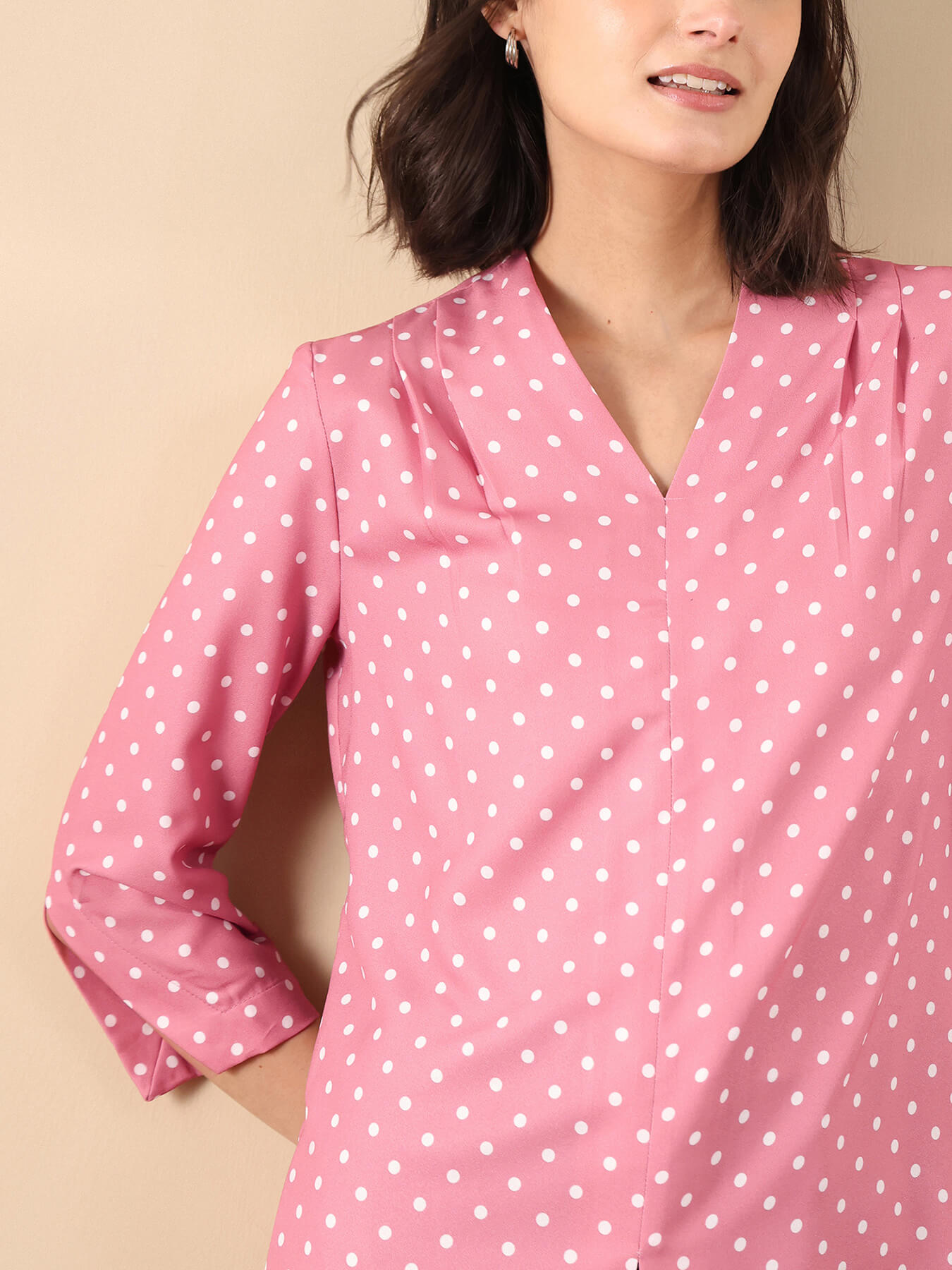 Polka Dot Top - Dusty Pink