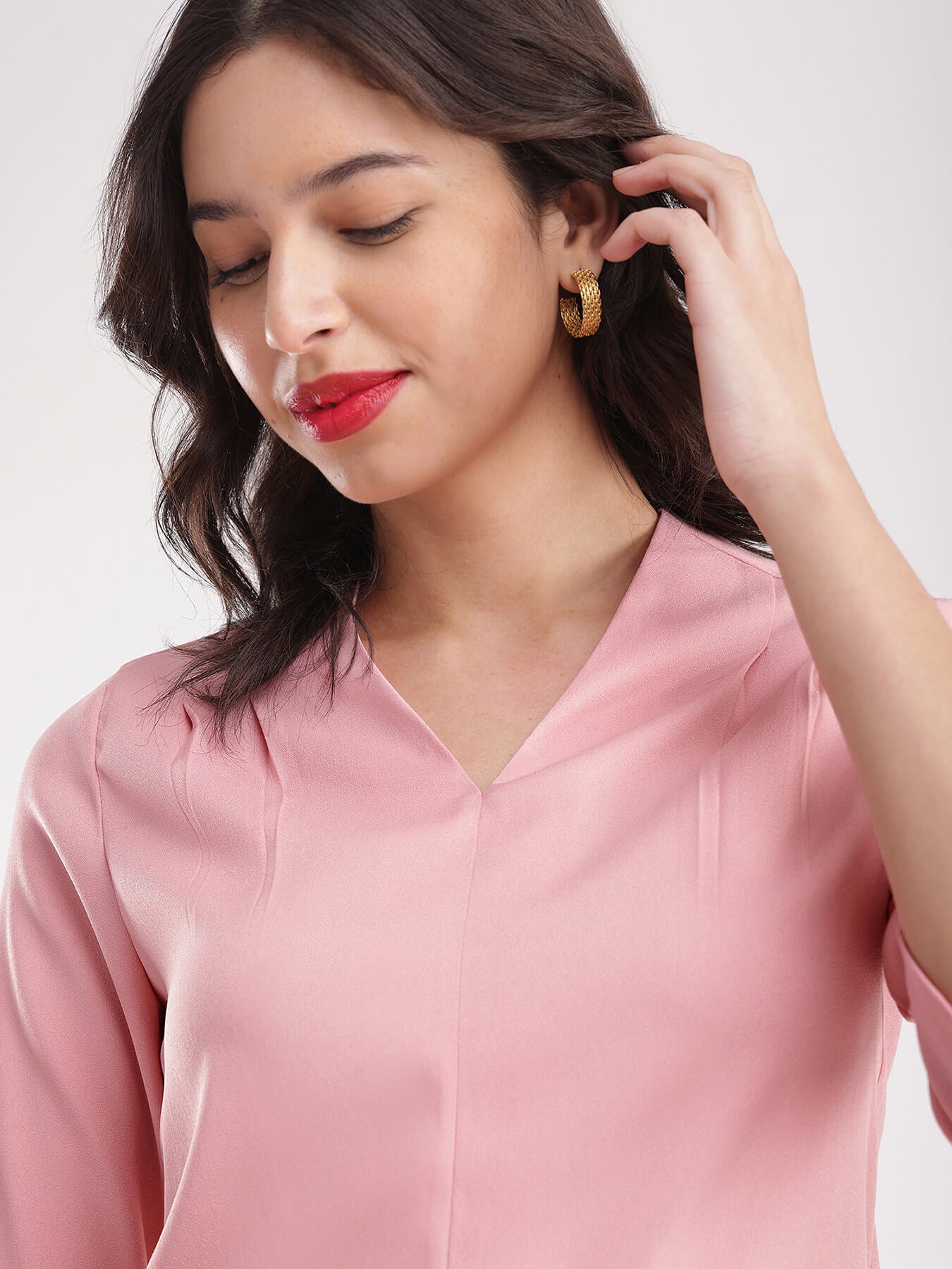 Pleat Detail Top - Dusty Pink