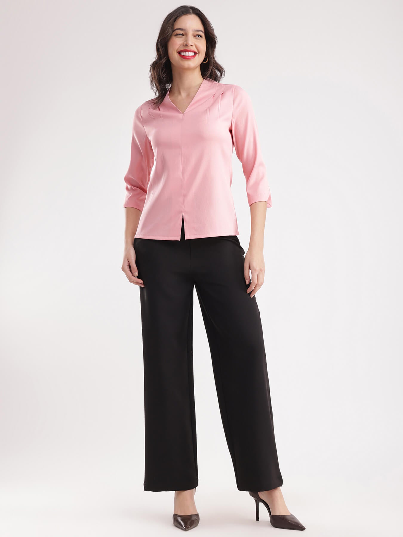Pleat Detail Top - Dusty Pink