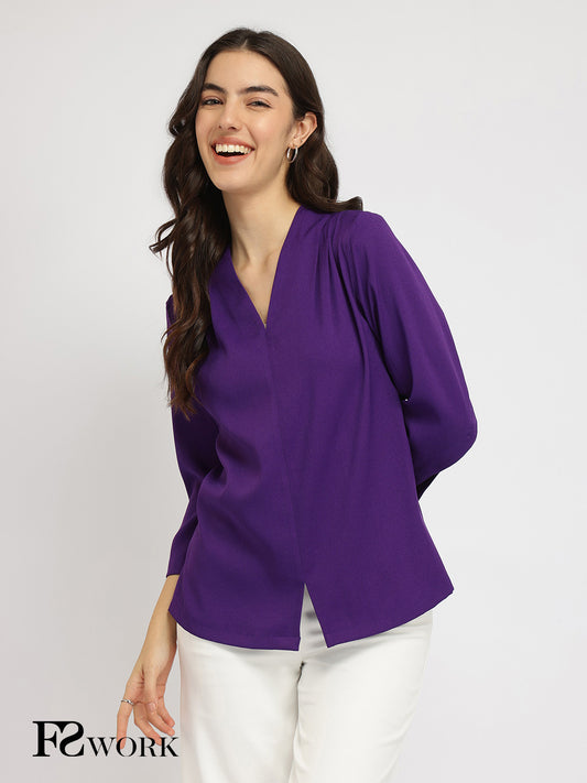 V-Neck Top - Purple