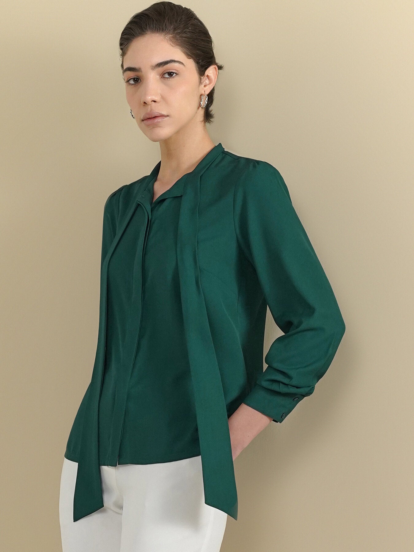 Front Tie Up Top - Green