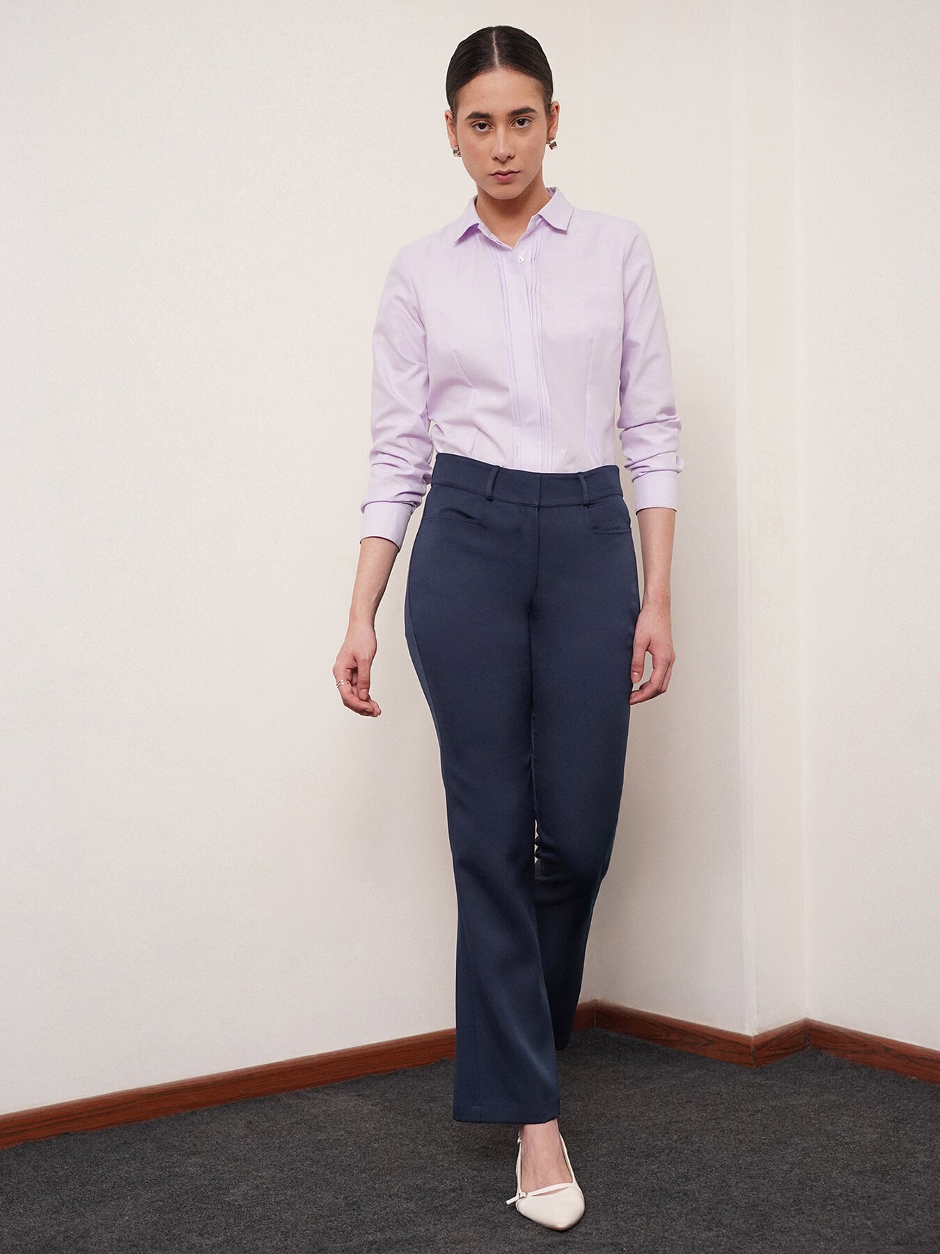 High Waist Pants - Navy