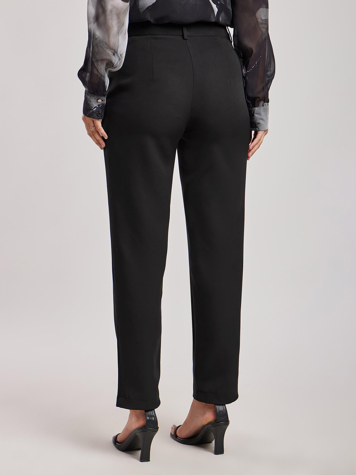 Straight Fit Trousers - Black