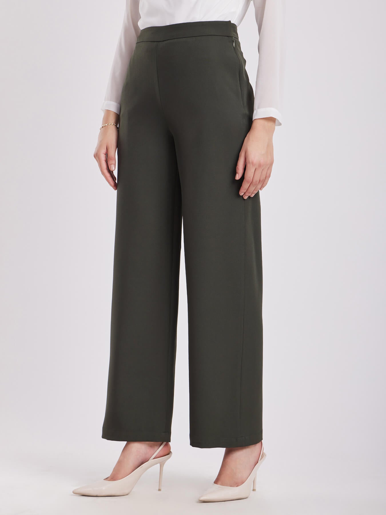 Wide Leg Pants - Olive