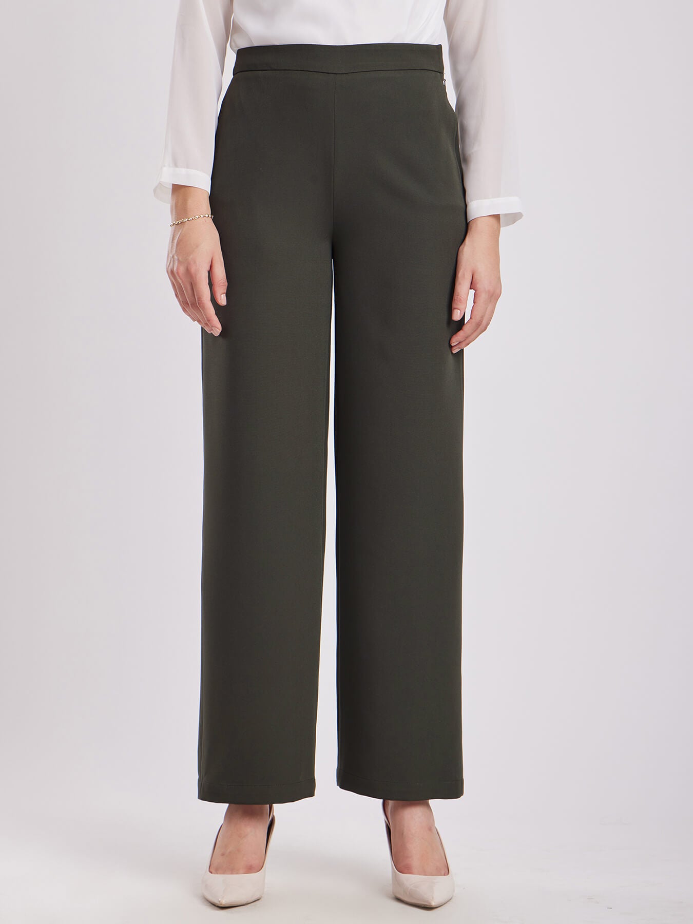 Wide Leg Pants - Olive