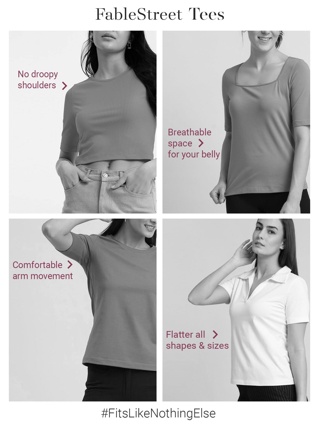 4 Way Stretch Collared LivIn Tee - Pink