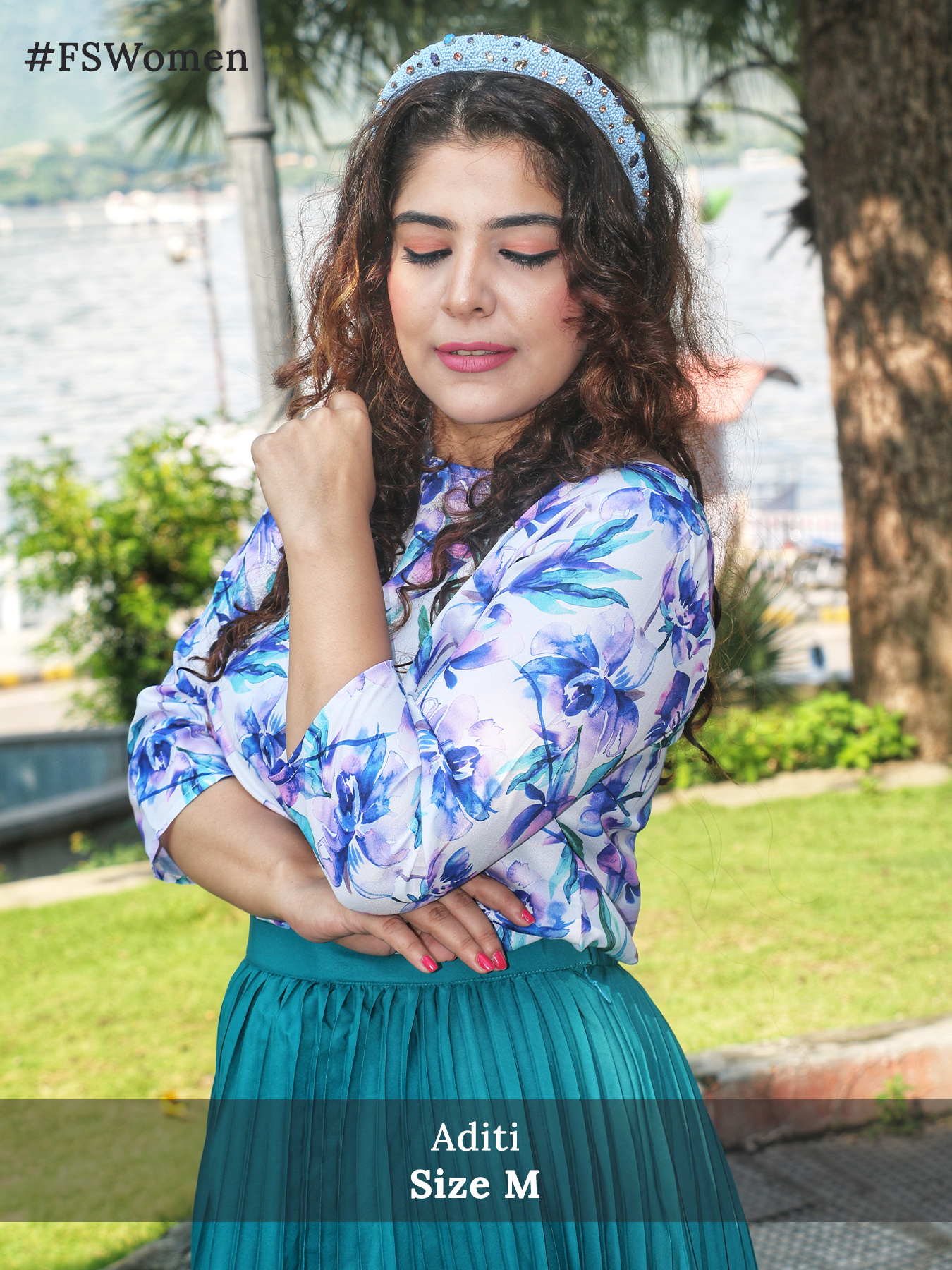 Boat Neck Floral Top - Purple