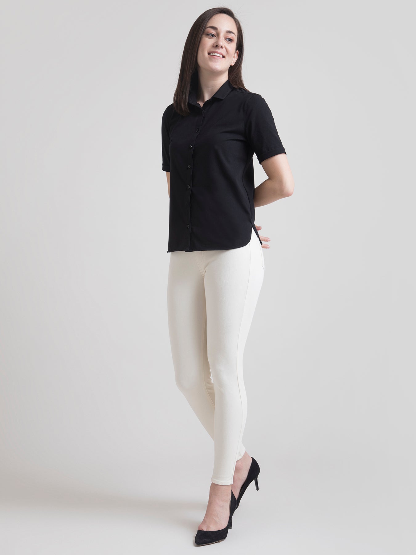 Cotton Knitted Shirt -Black