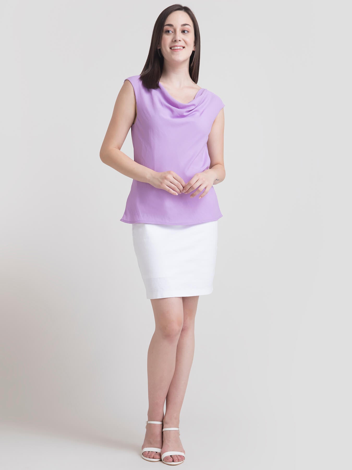 Cowl Neck Top - Lilac