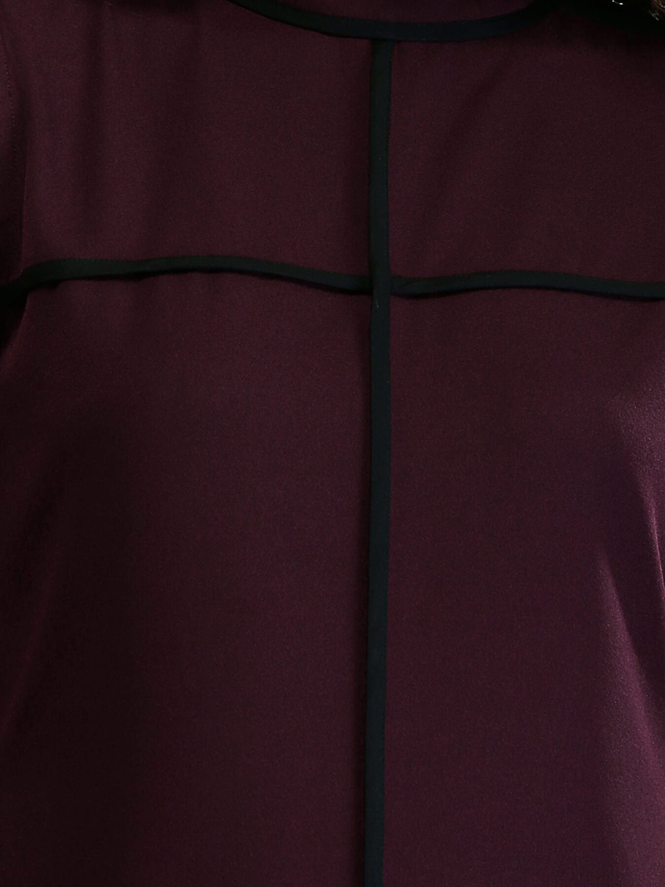 High Neck Piping Detail Shift Dress - Maroon| Formal Dresses