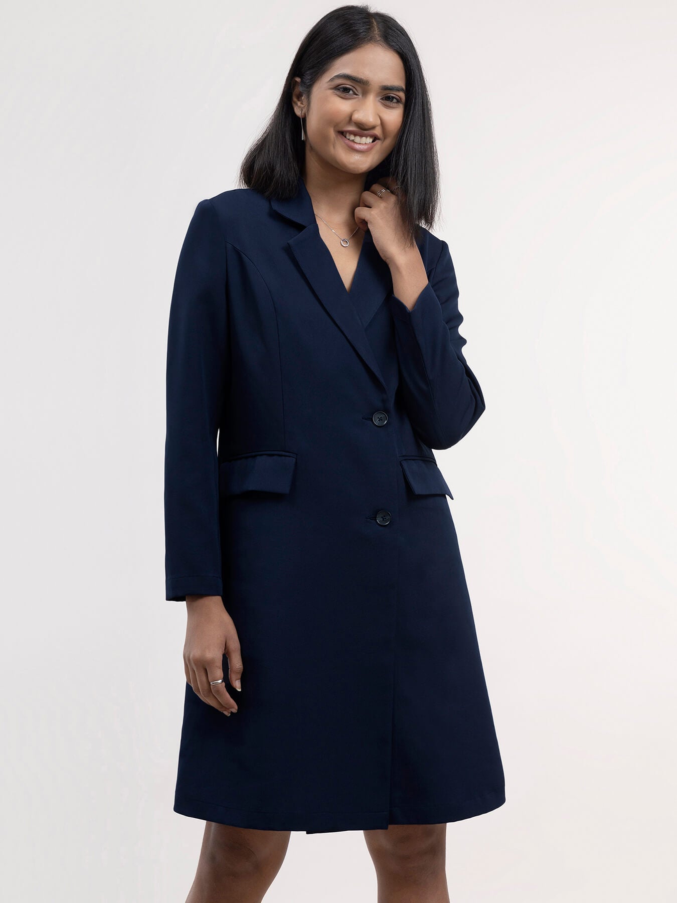 A Line Blazer Dress - Navy Blue| Formal Dresses