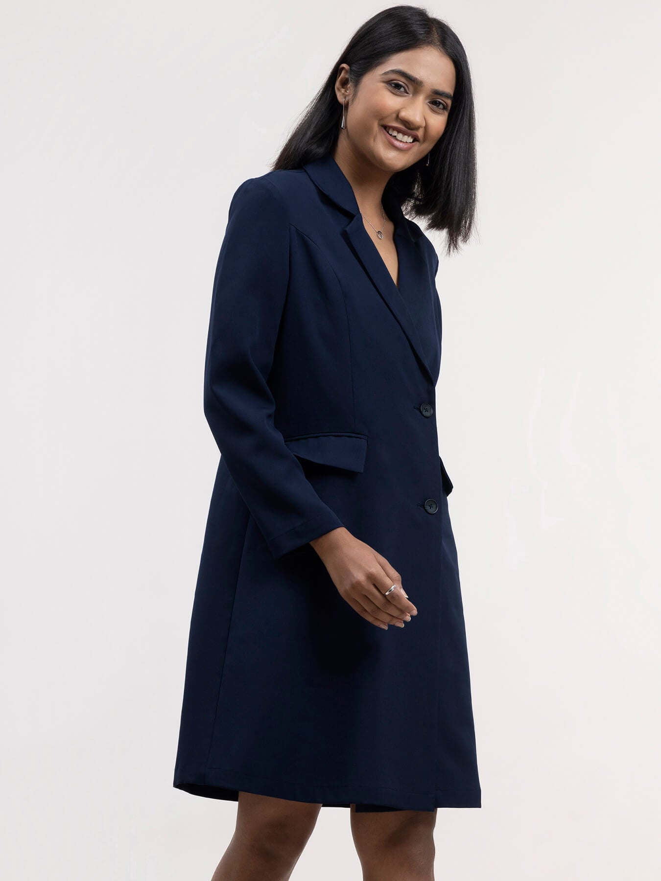A Line Blazer Dress - Navy Blue| Formal Dresses
