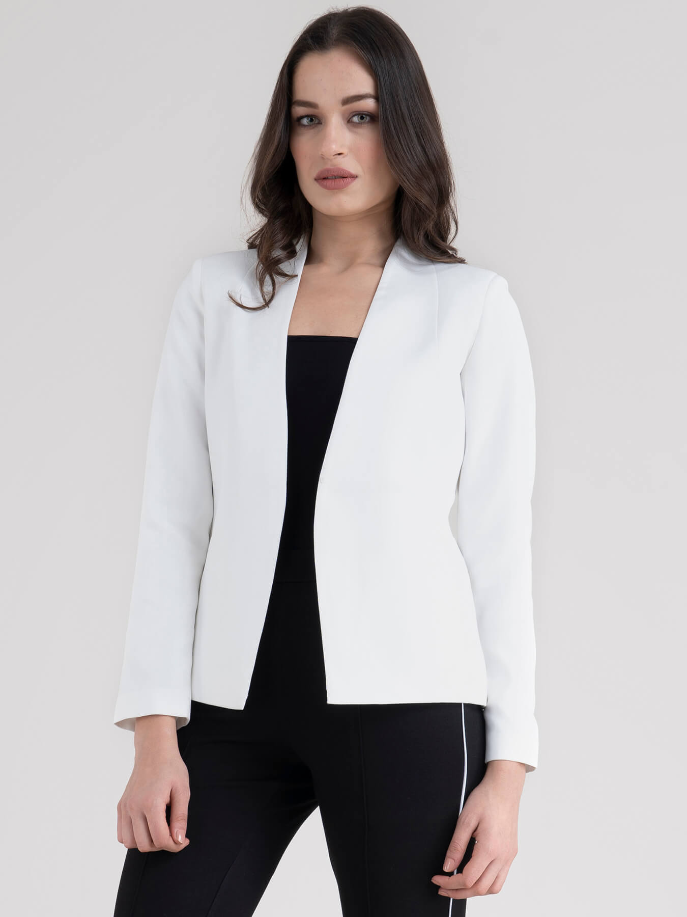 Open Front Blazer - White| Formal Jackets