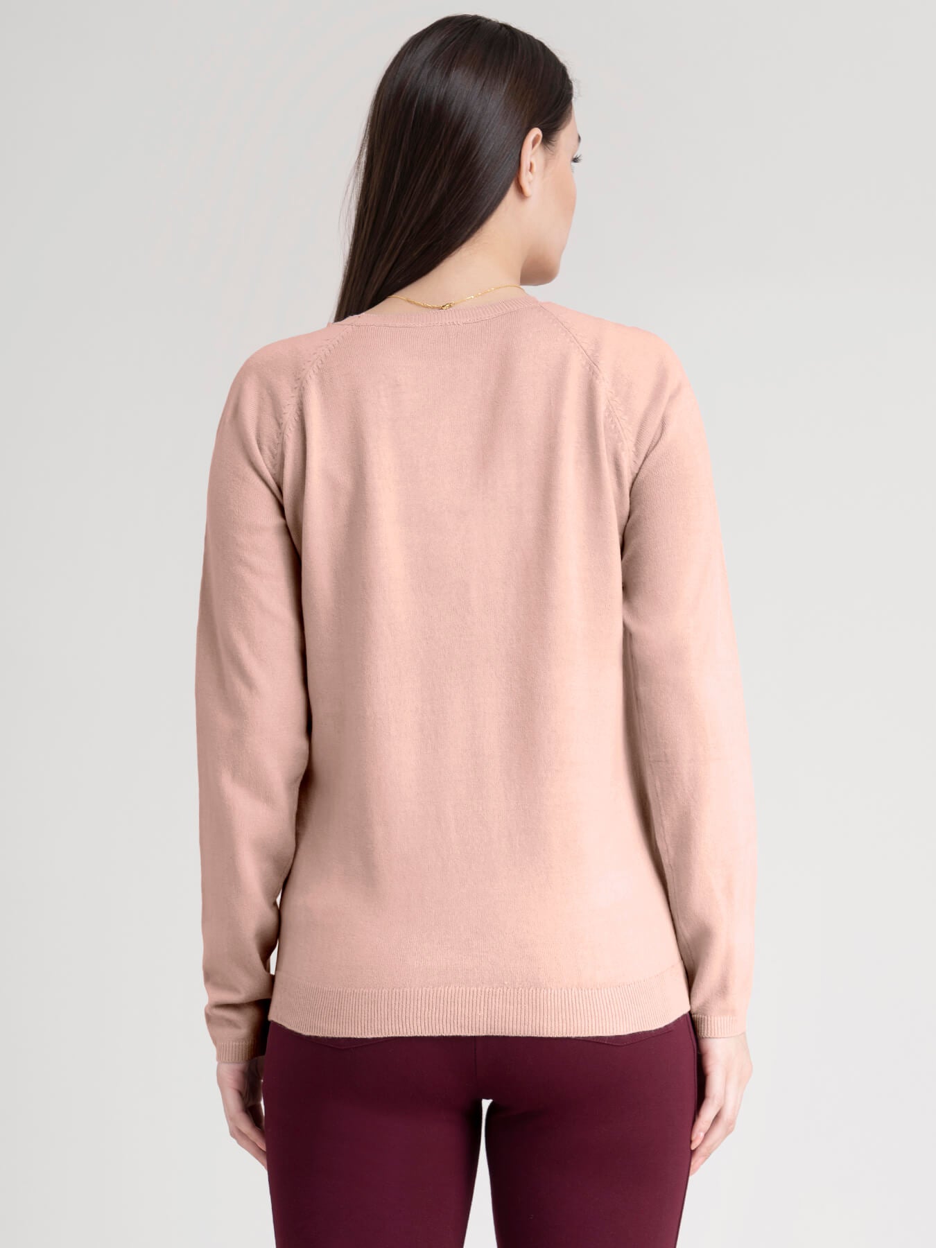 Raglan Sleeve Knit Sweater - Dusty Pink