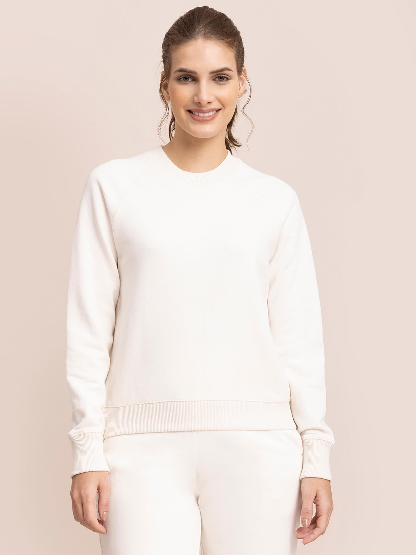 Cotton Roundneck Sweatshirt - Off White