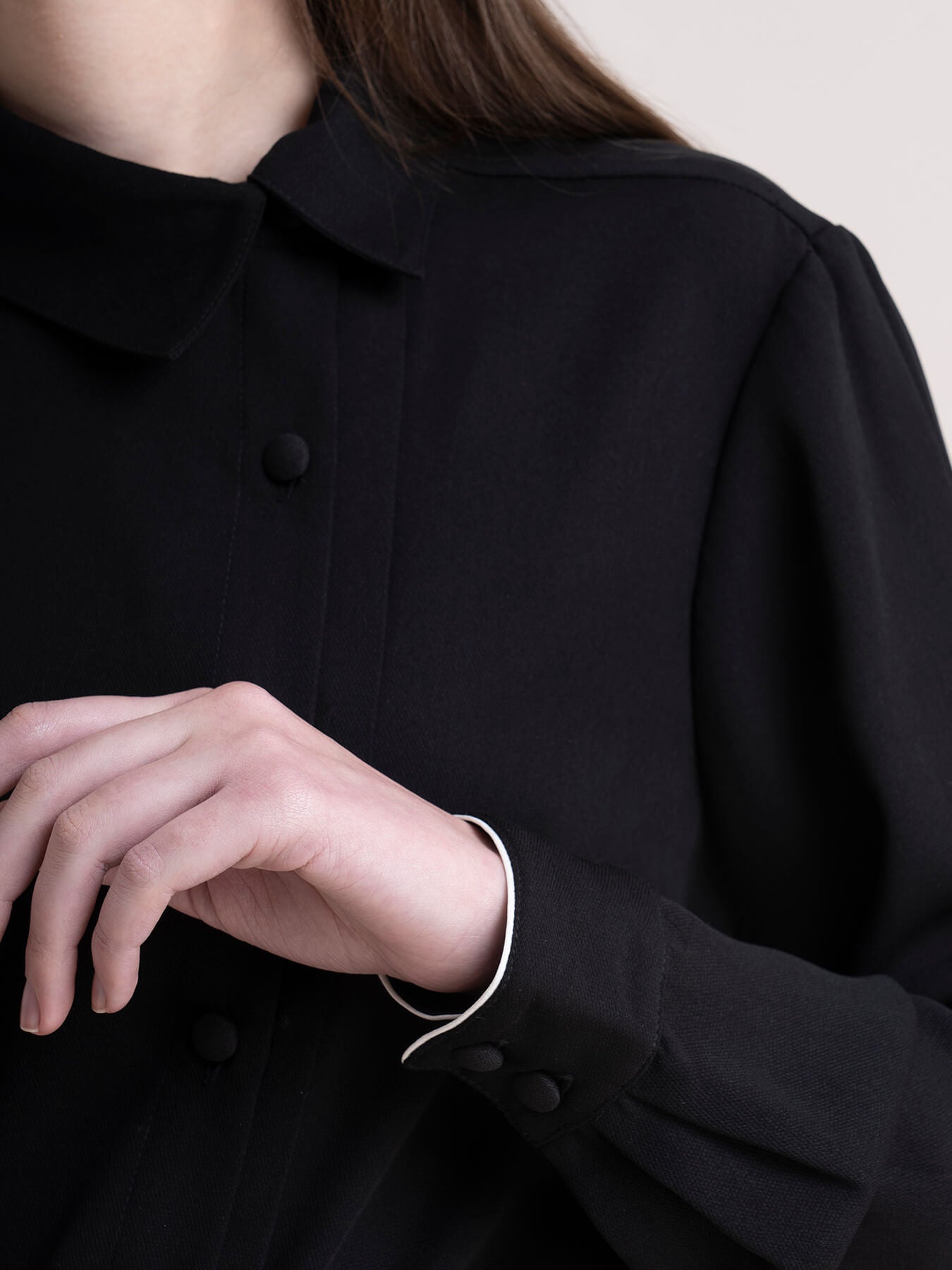 Pleat Detail Button Down Collar Shirt - Black| Formal Shirts