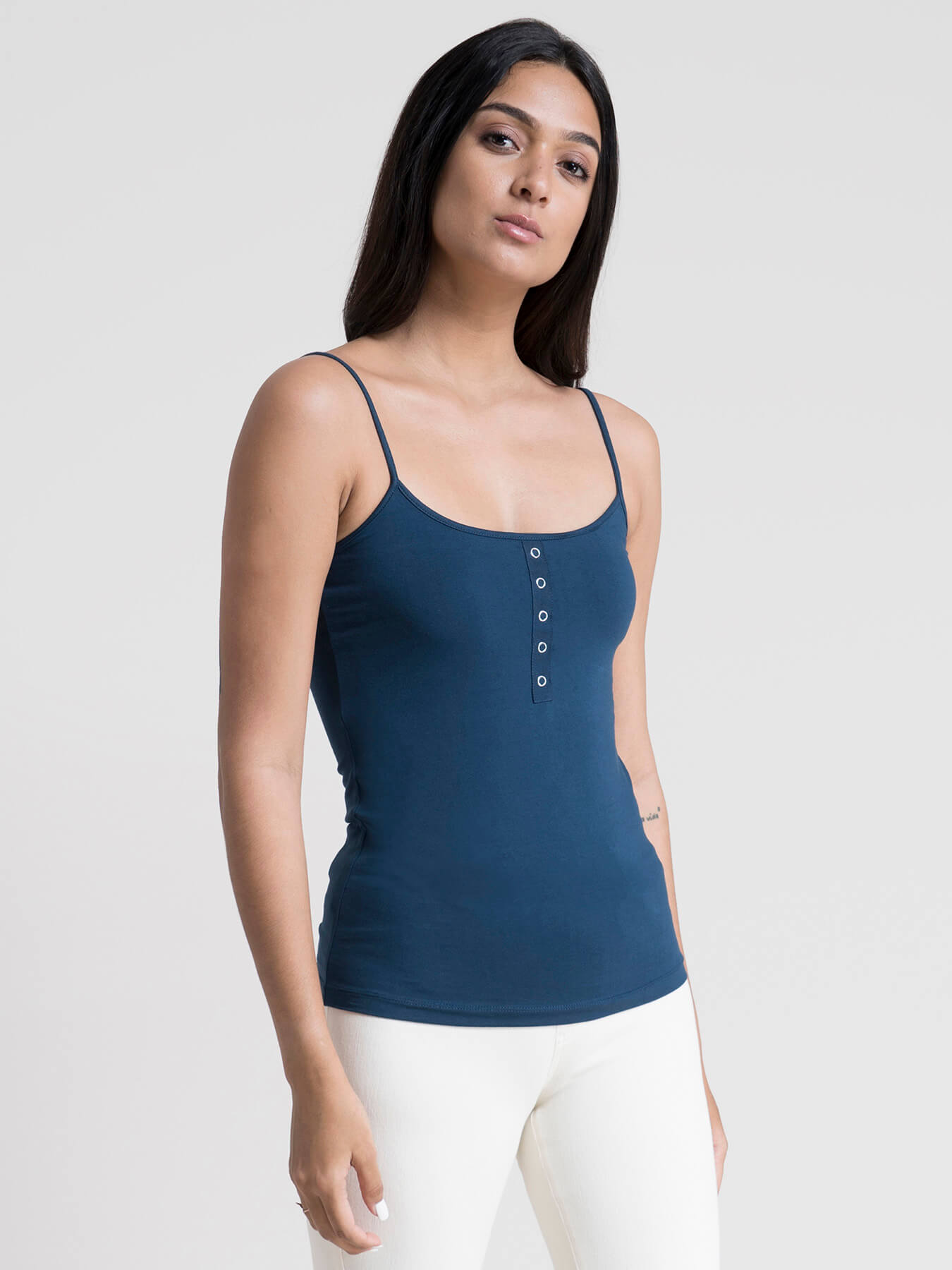 Stretchable Scoop Neck LivIn Camisole - Blue