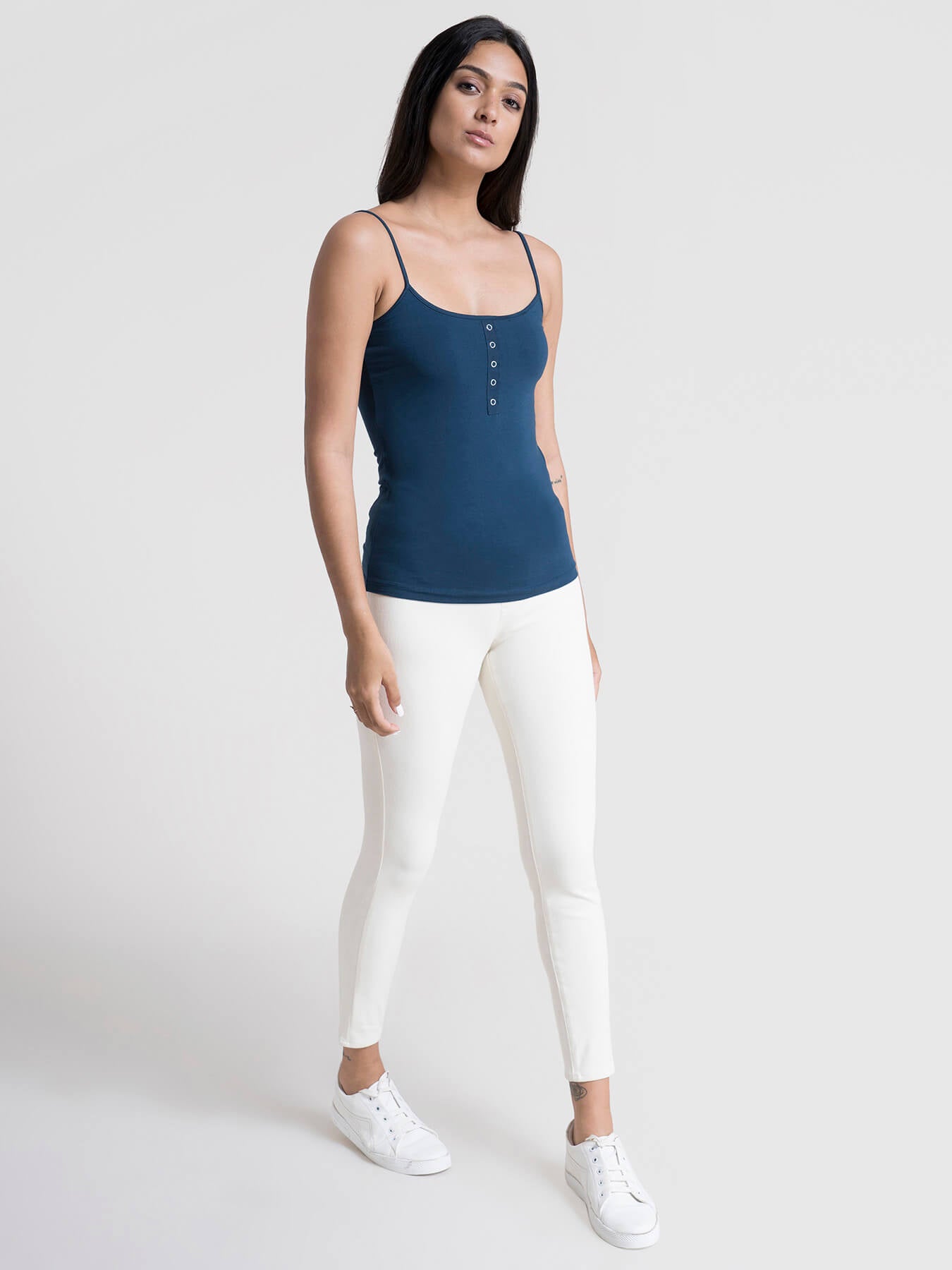 Stretchable Scoop Neck LivIn Camisole - Blue