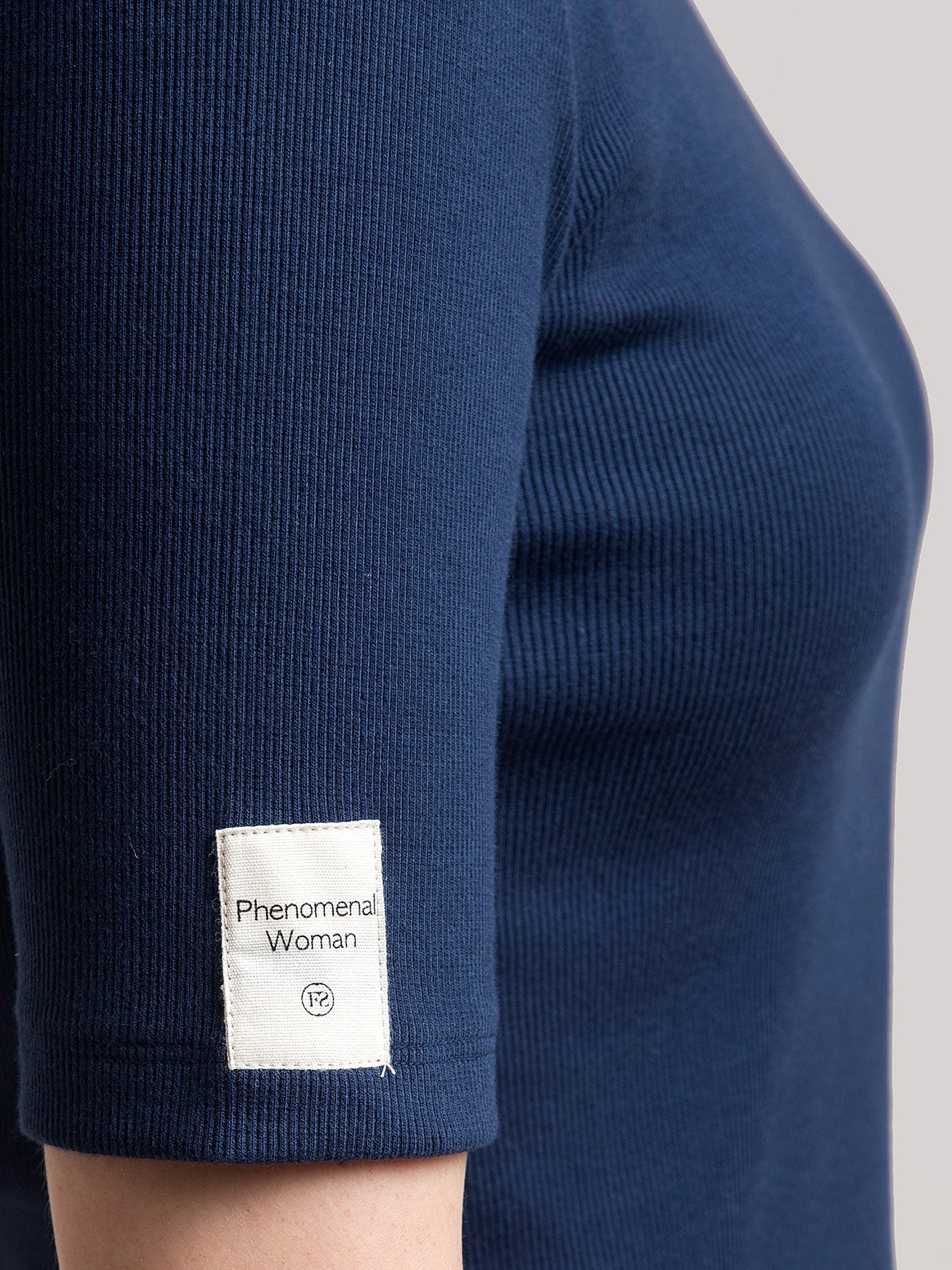 Stretchable Round Neck LivIn T Shirt - Navy Blue