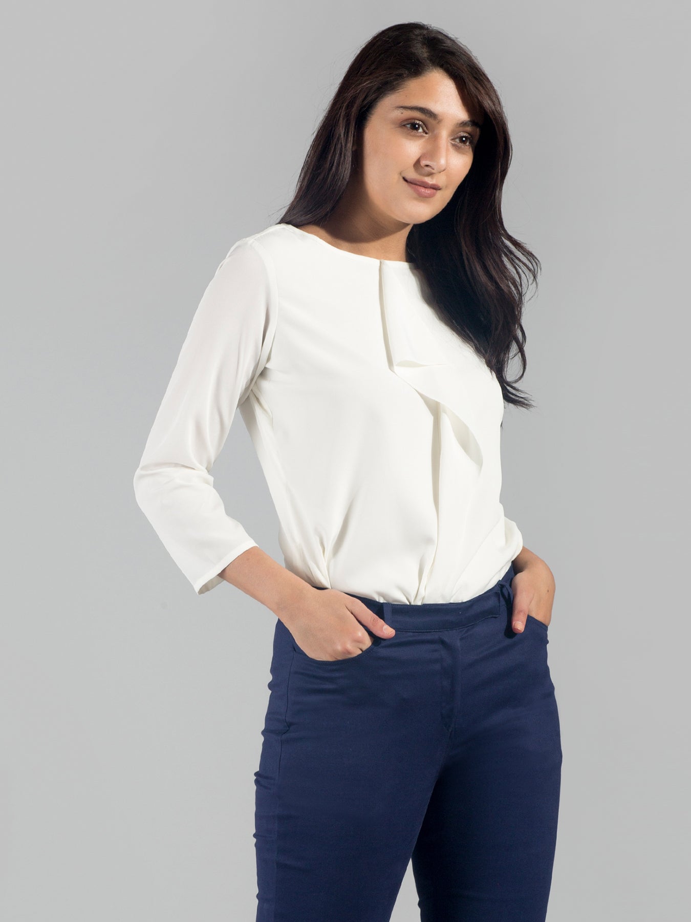 Layered Ruffle Top - Off White| Formal Tops