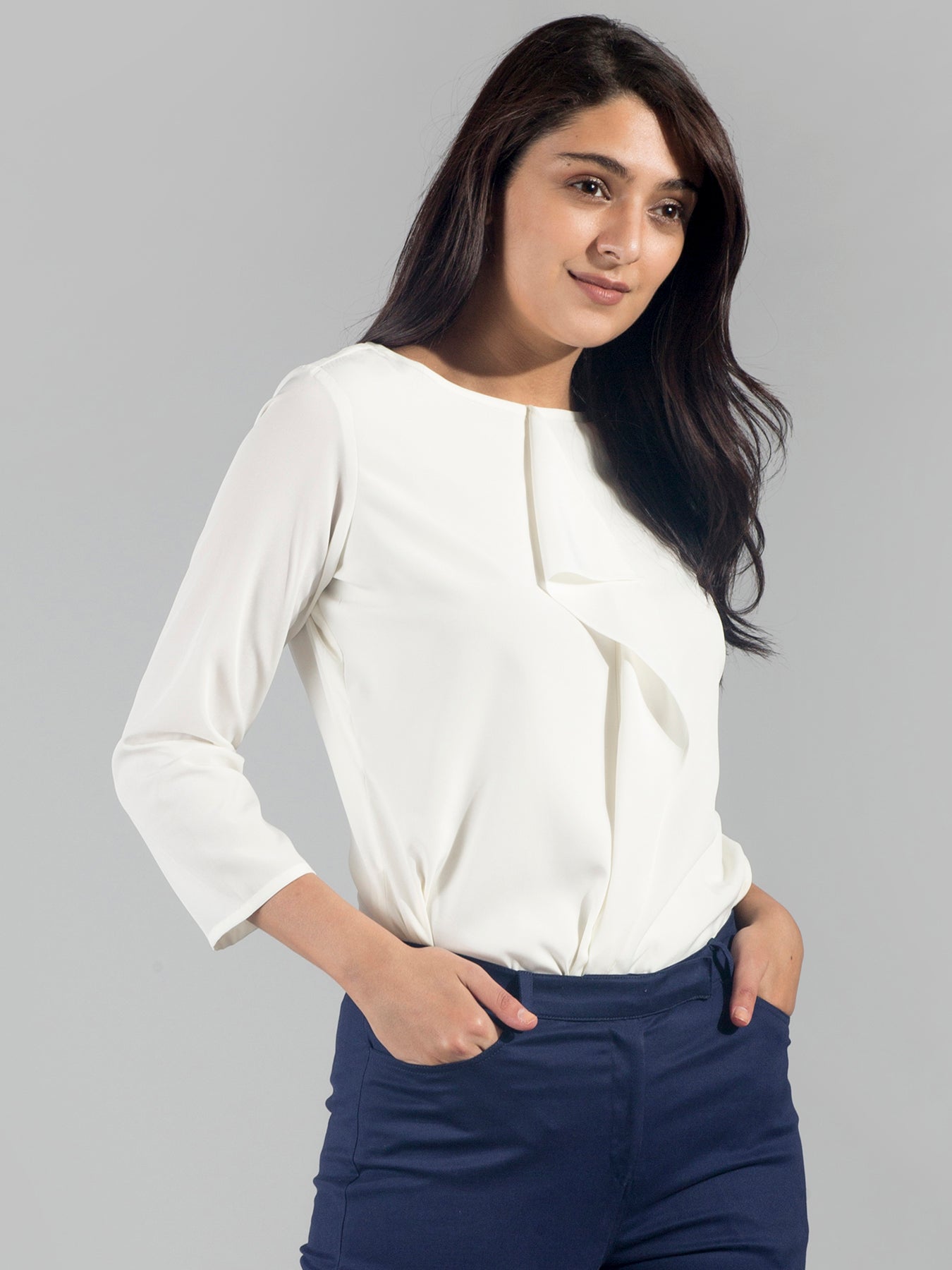 Layered Ruffle Top - Off White| Formal Tops