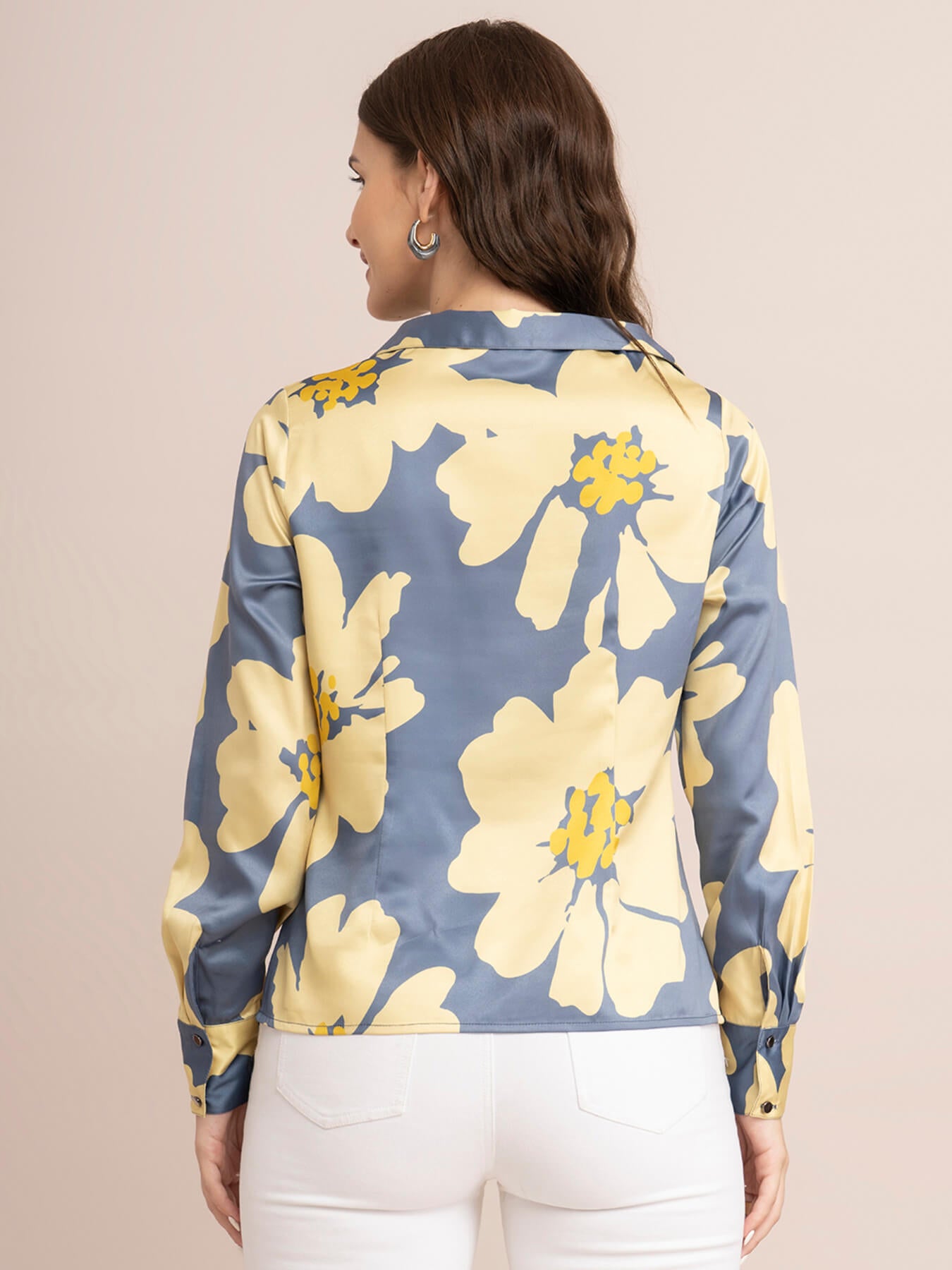 Floral Top - Yellow and Grey