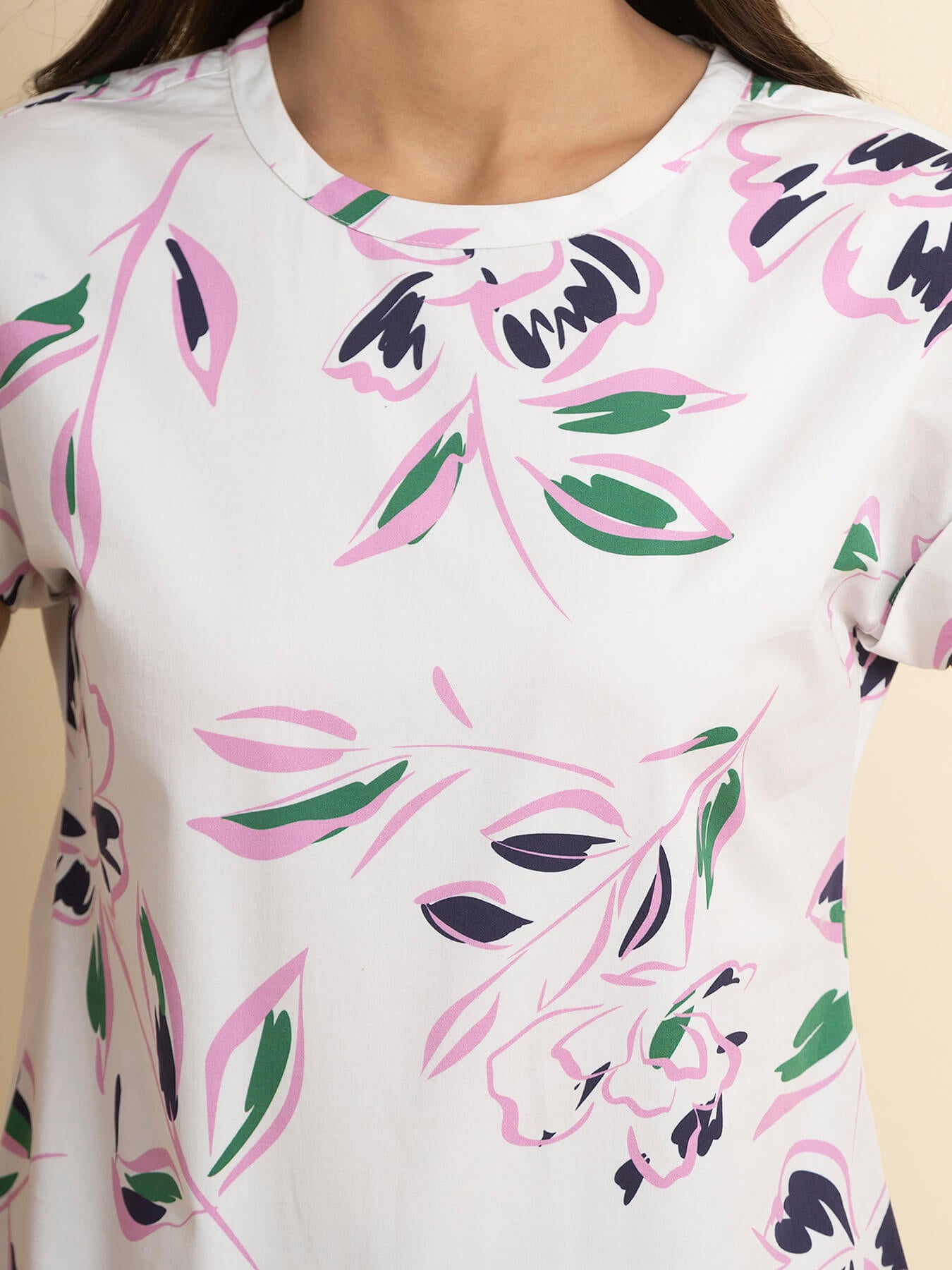 Cotton Drop Shoulder Top - White