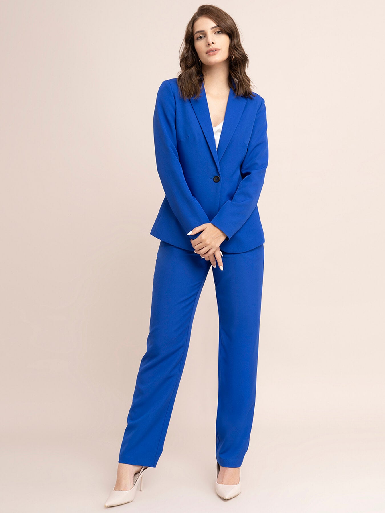 Straight Fit Trousers - Royal Blue