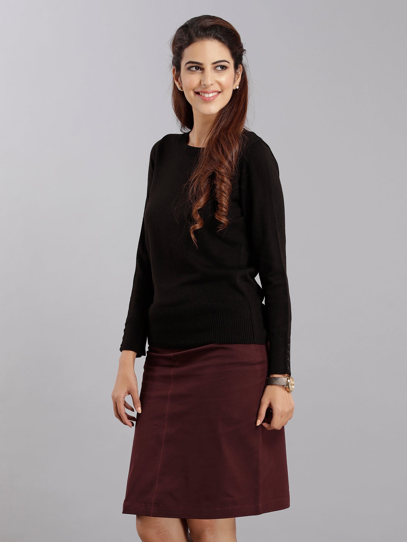 A Line Skirt - Maroon| Formal Skirts