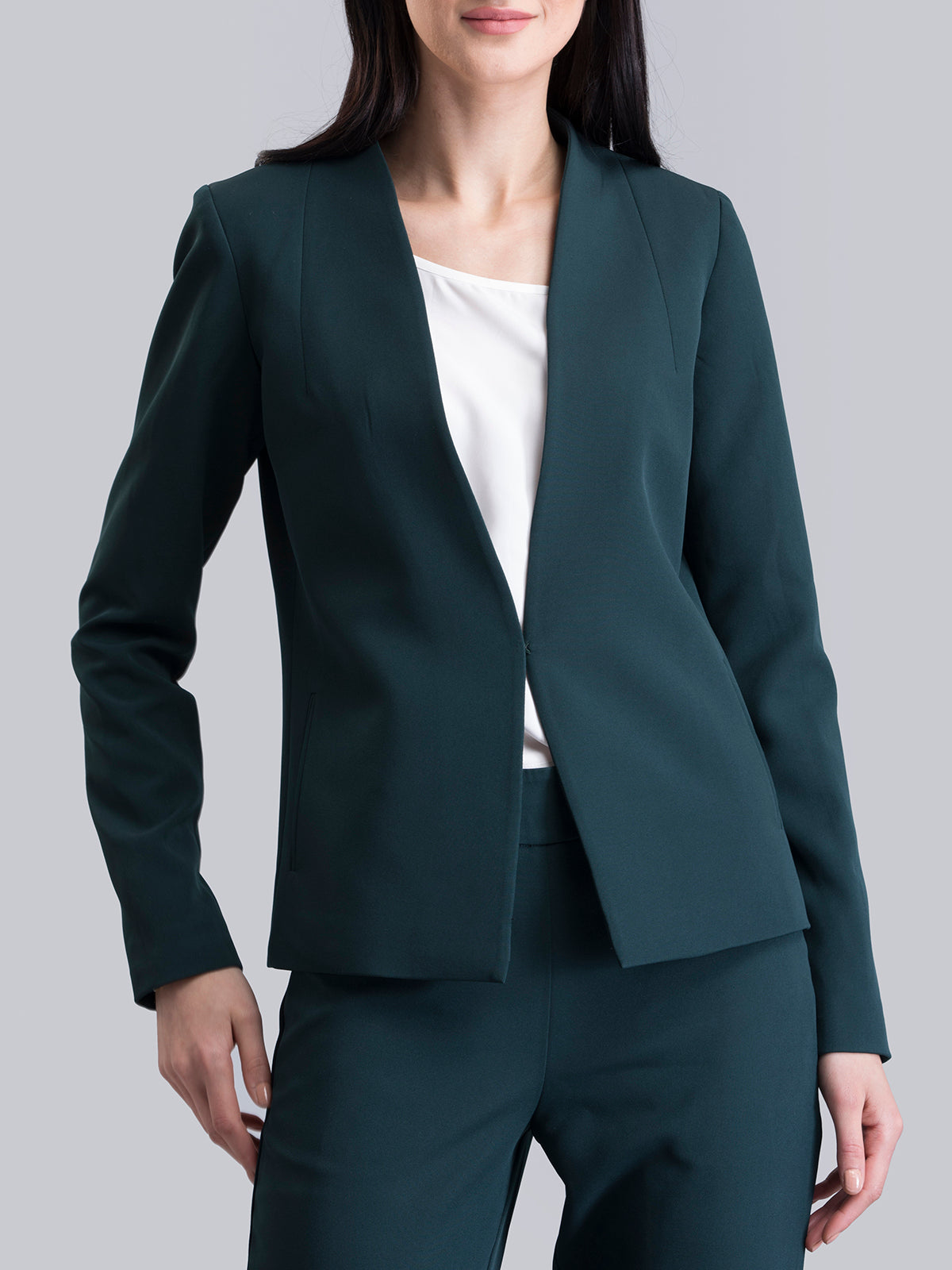 Stylish Hook Closure Jacket - Green| Formal Jackets