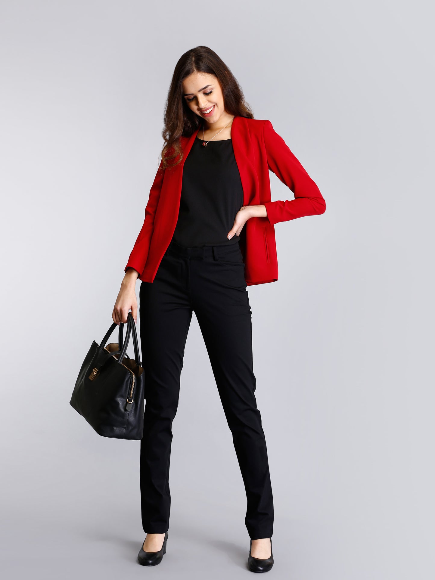 Stylish Jacket With Hook Closure - Red| Formal Jackets