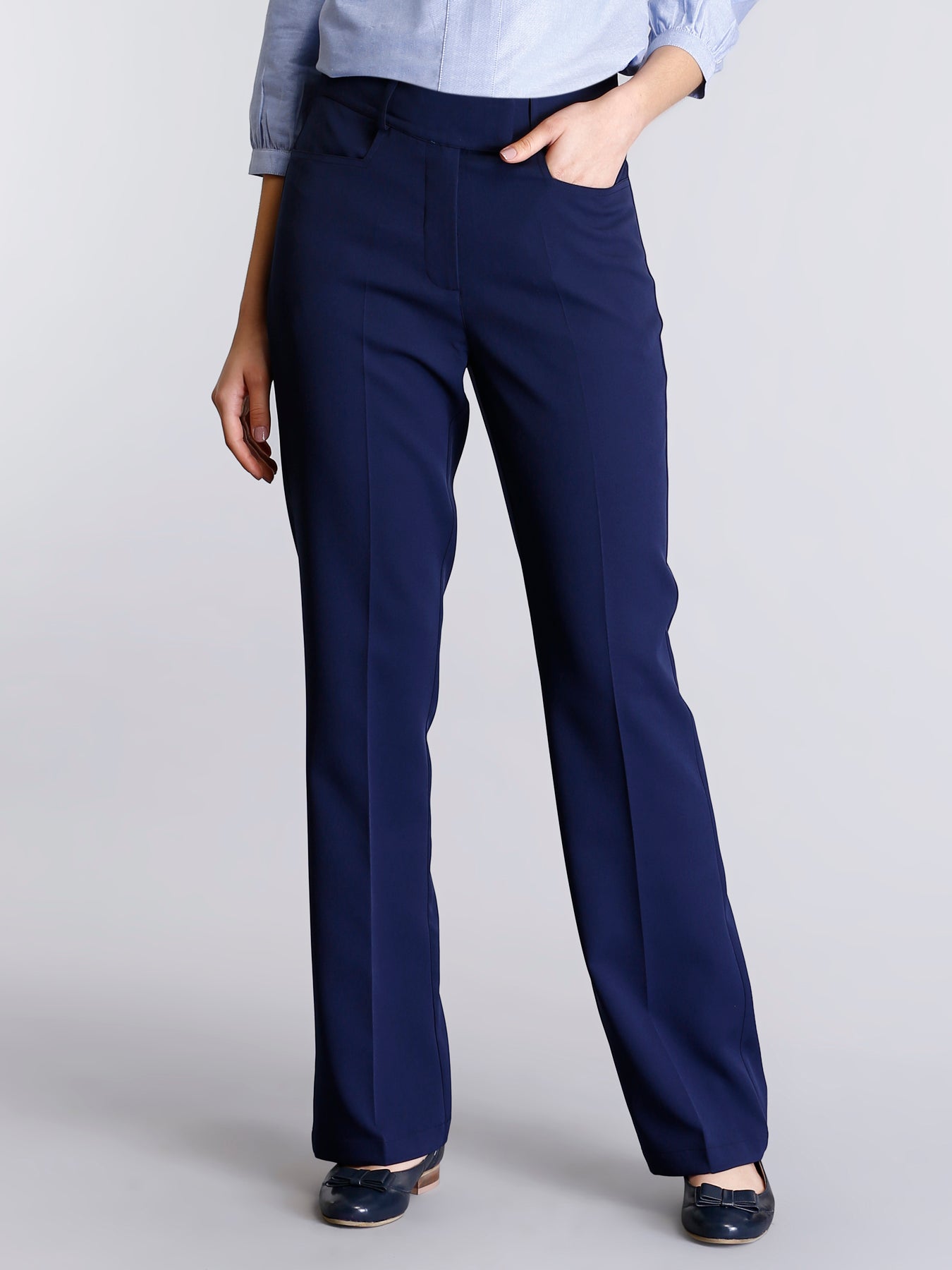 High Waist Pants - Navy| Formal Trousers