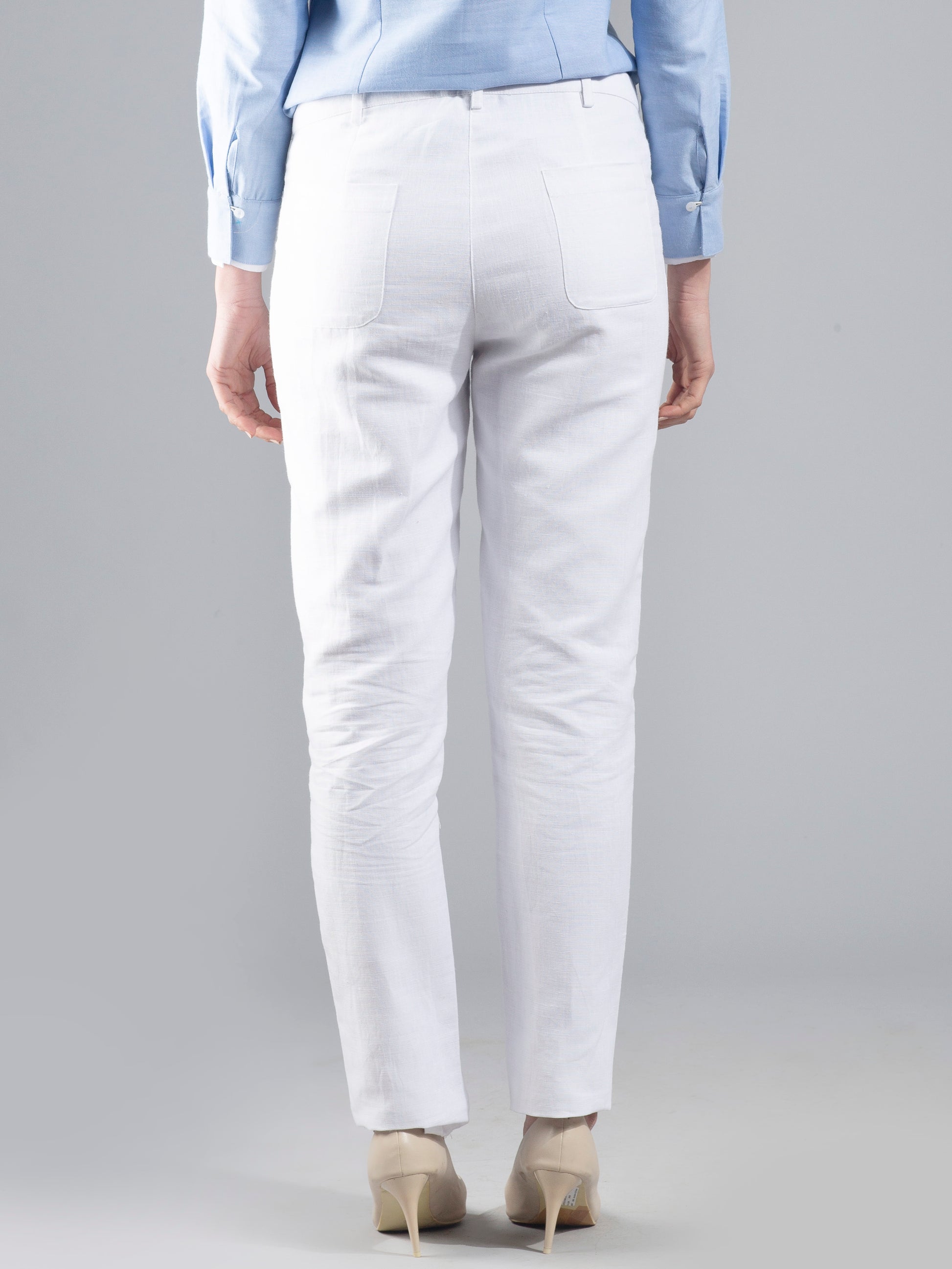 Essential Linen Trousers - White| Formal Trousers