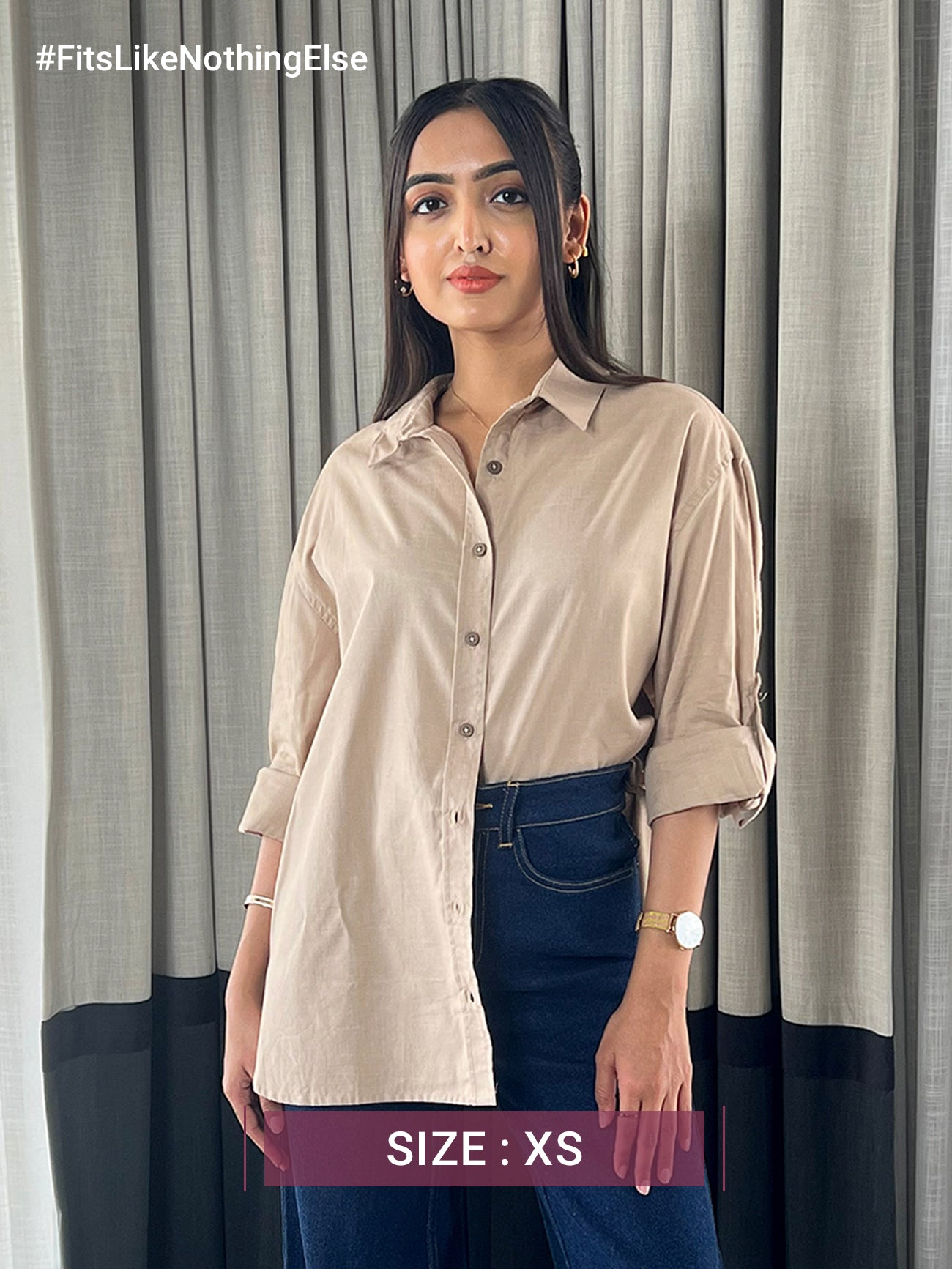 Linen Oversized Shirt - Beige