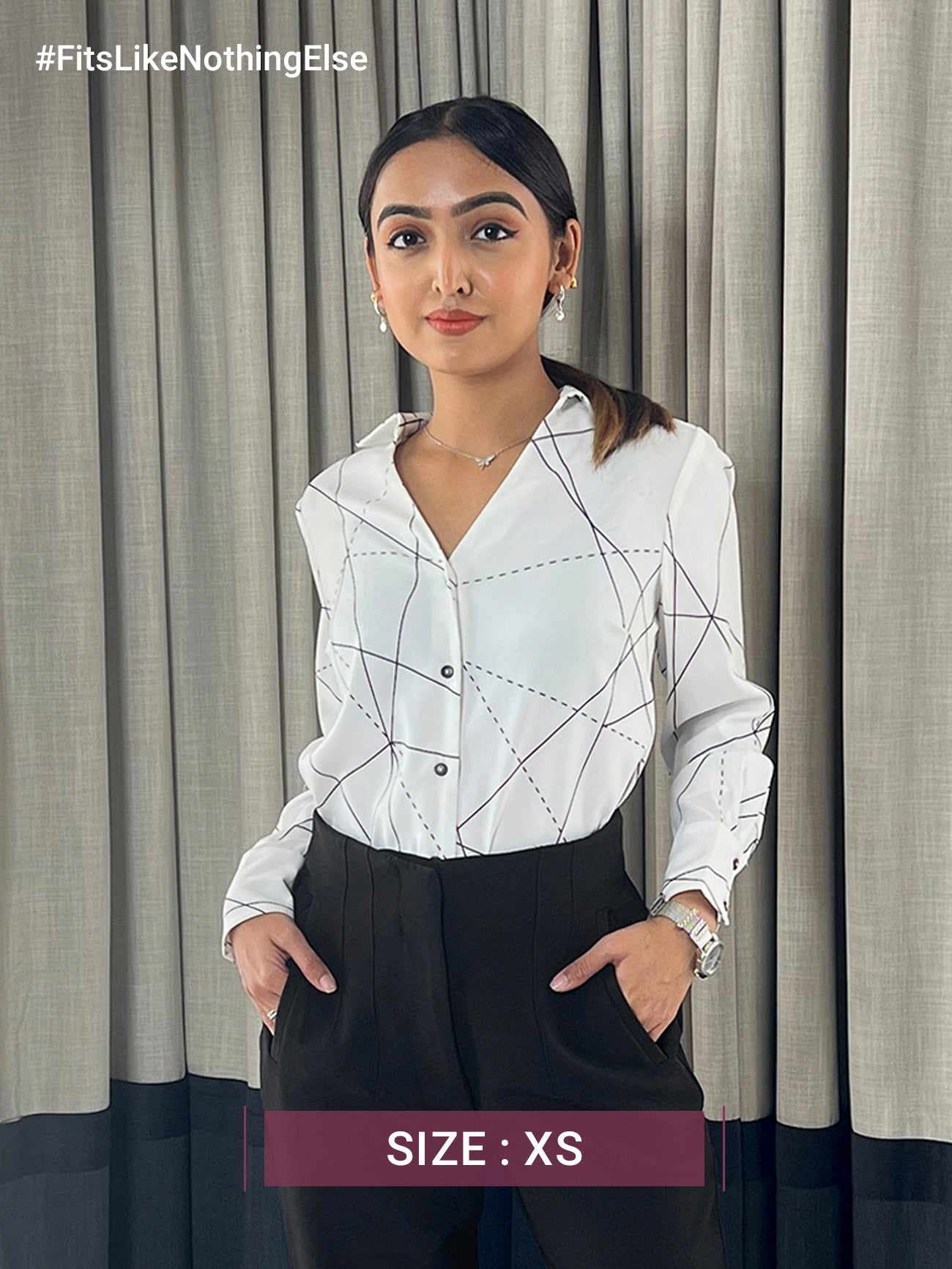 Geometric Print Shirt - White And Black