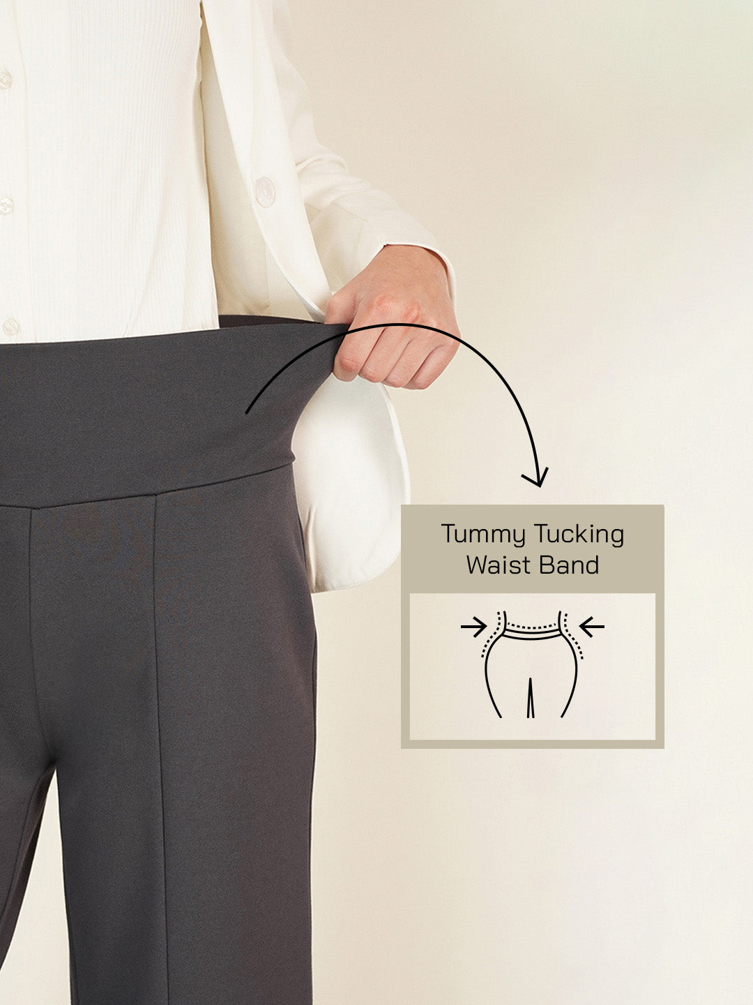 Livin Ultra Wideleg Tummy Tucker Pants - Dark Grey