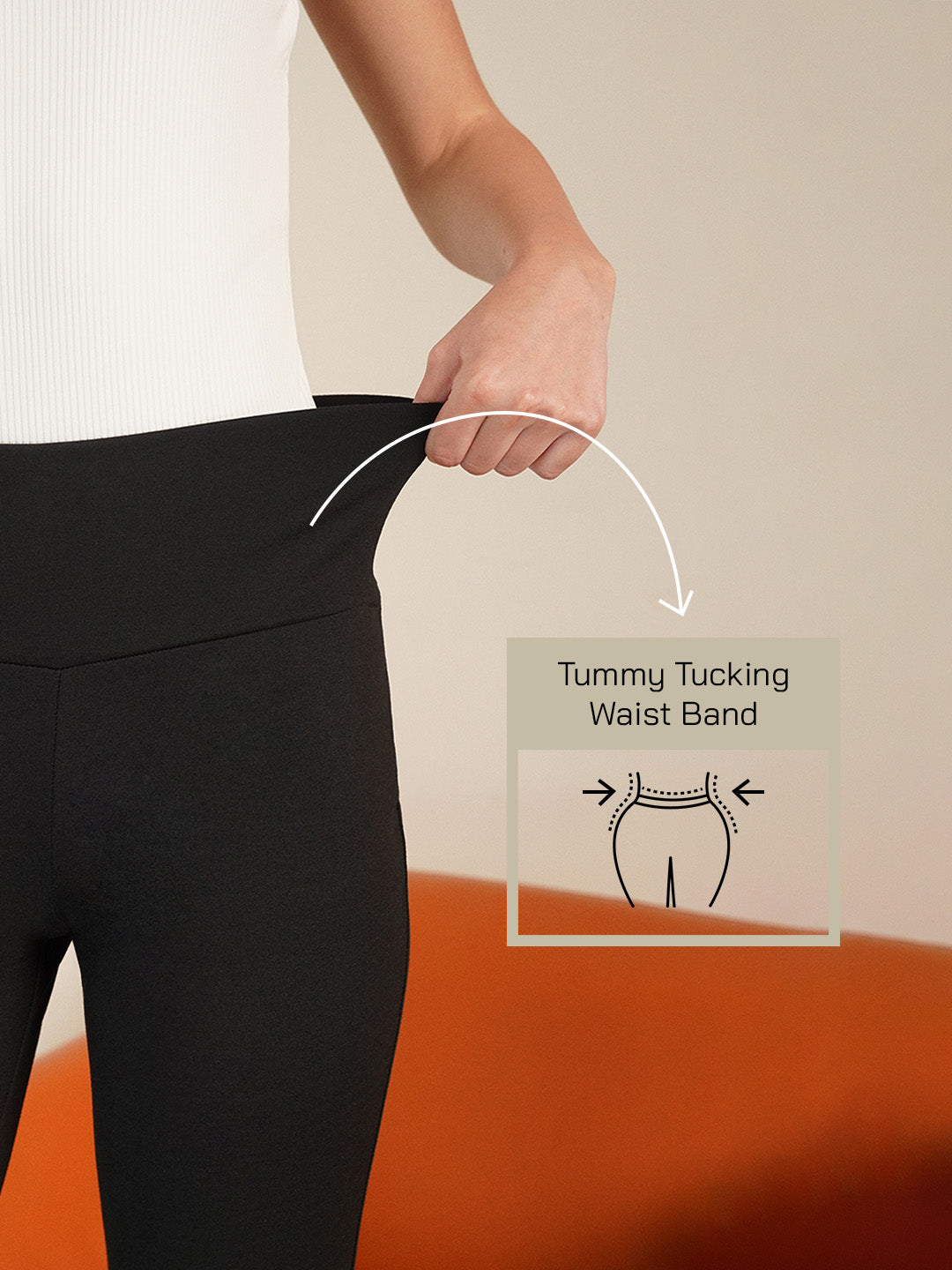 Livin Flared Tummy Tucker Pants - Black