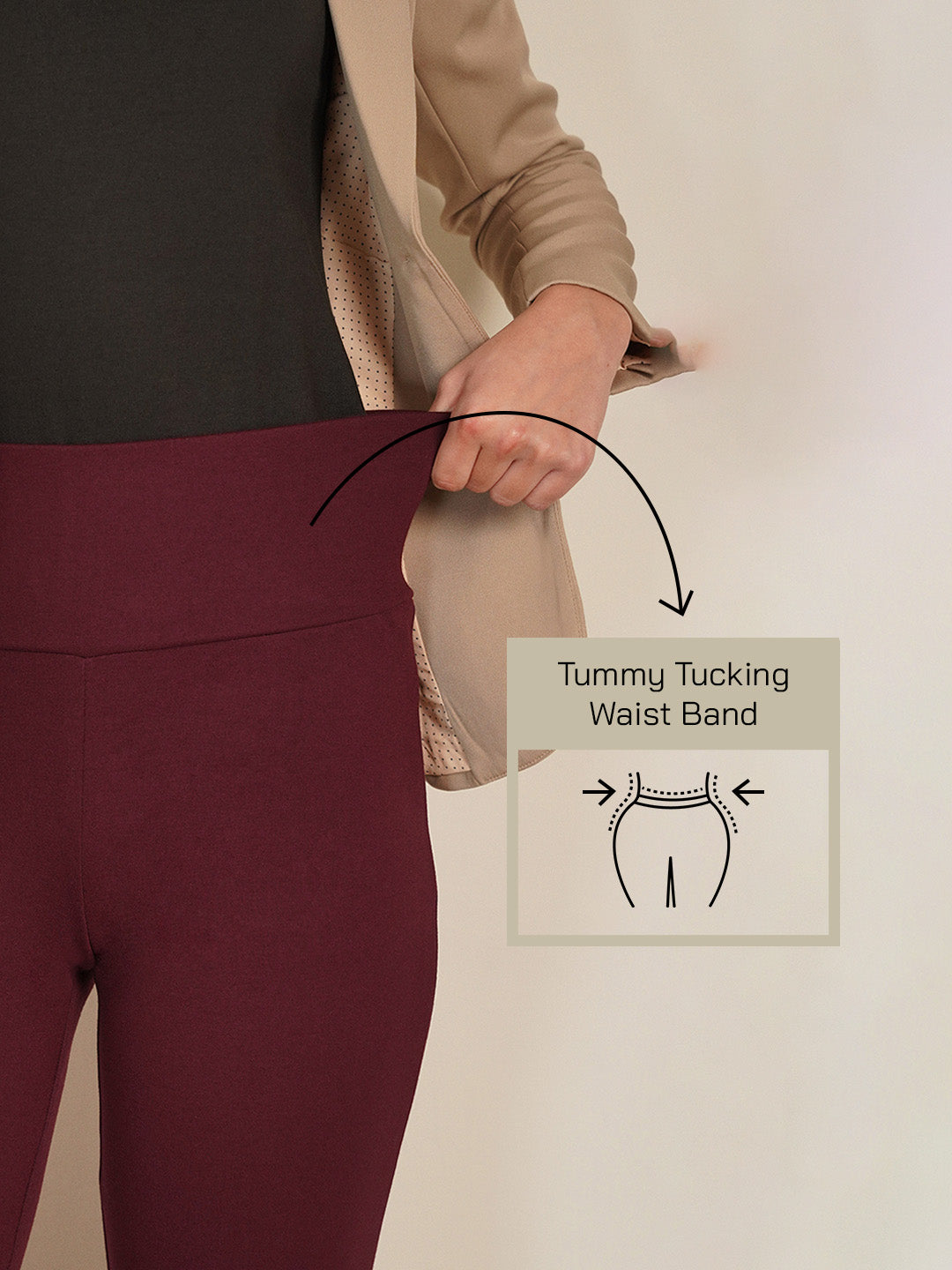 Livin Flared Tummy Tucker Pants - Wine