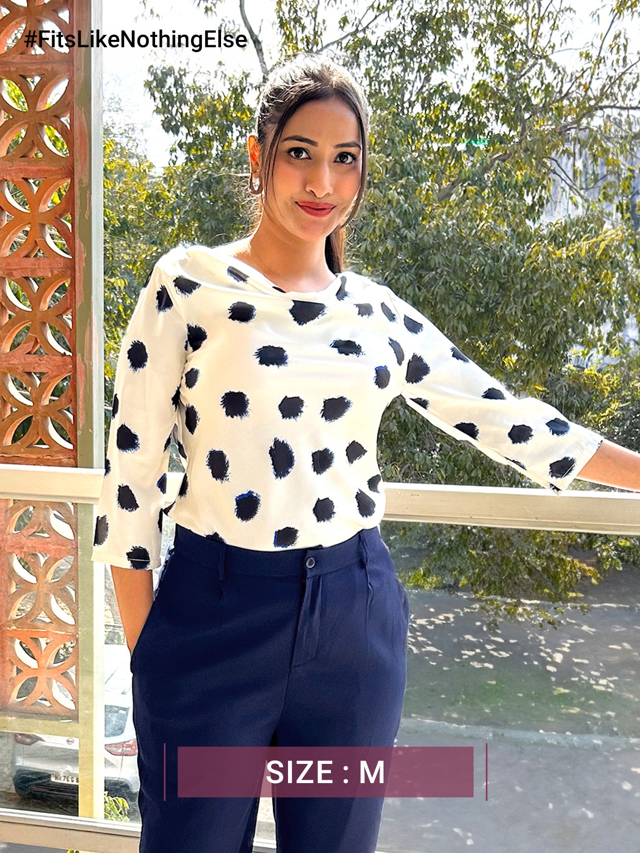 Satin Cowl Neck Top - Off-White And Black