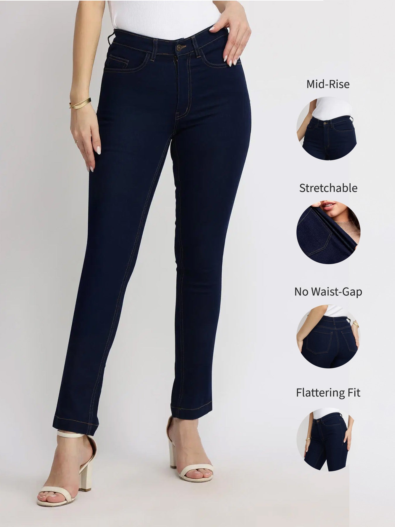 Straight Fit Jeans - Navy Blue