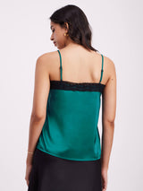 Satin Lace Camisole - Teal