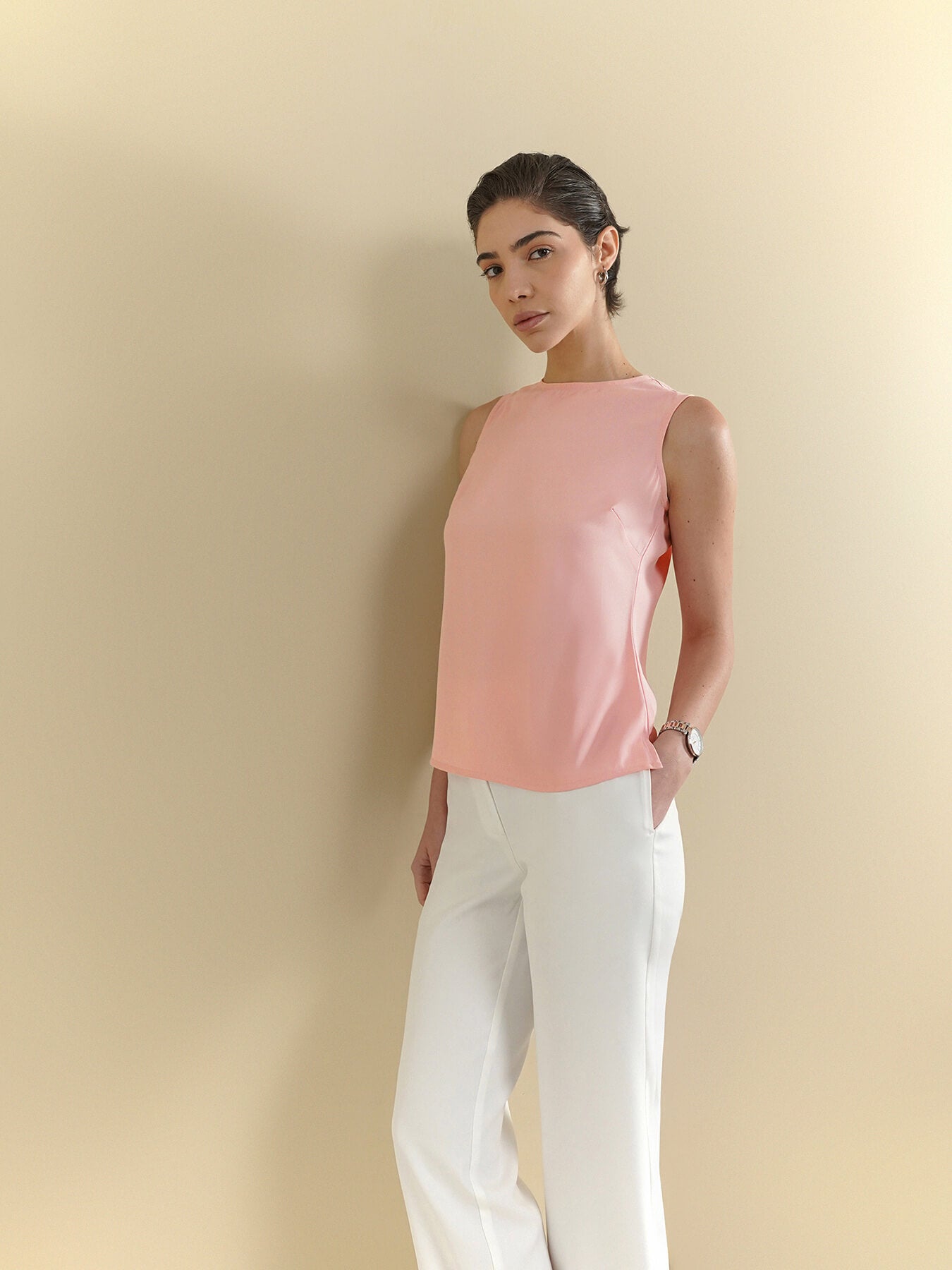 Round Neck Top - Pink